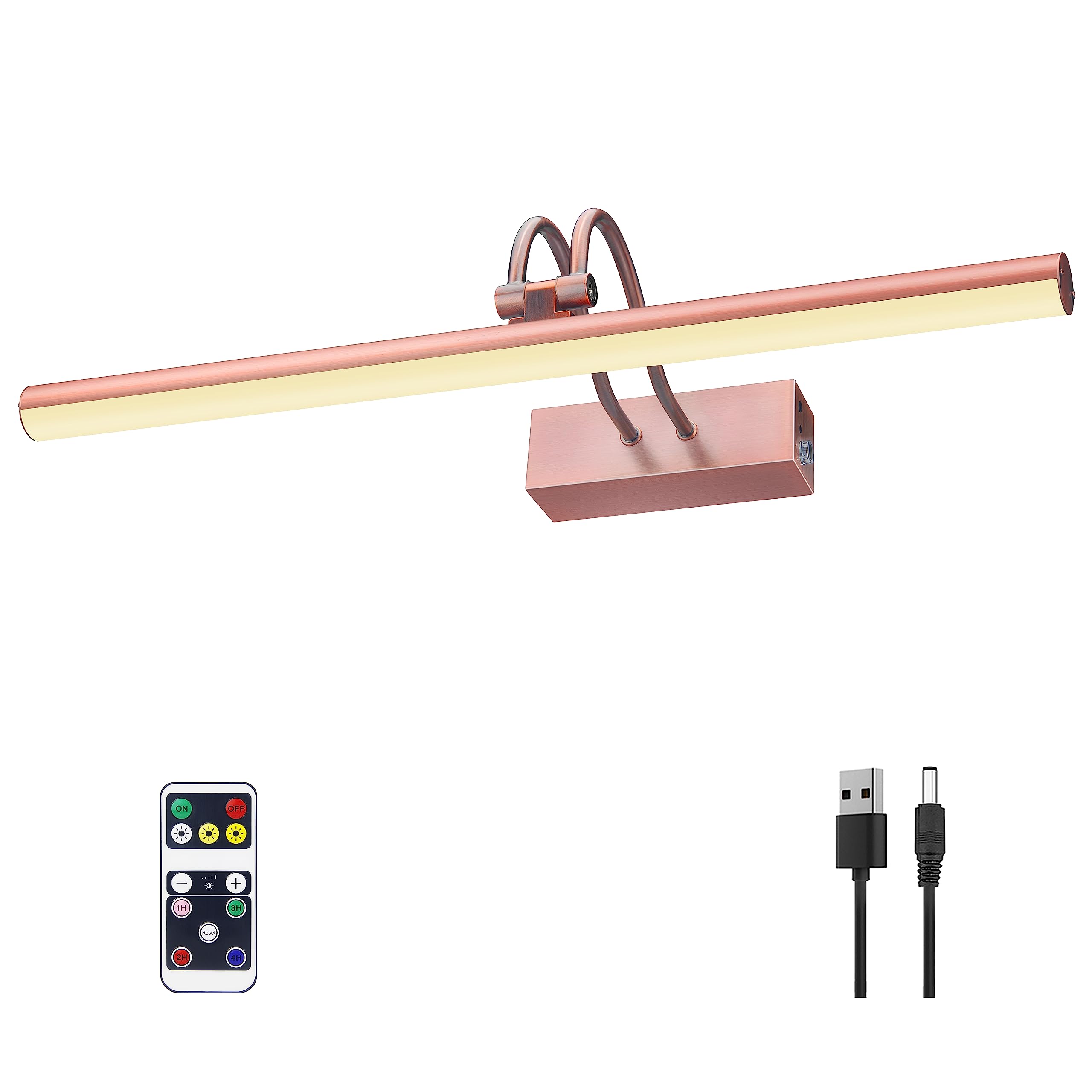 Raifoolly Picture Light, 16'' Battery Operated Picture Lights For Paintings,3 Colors Remote Control Display Art Light With Timer