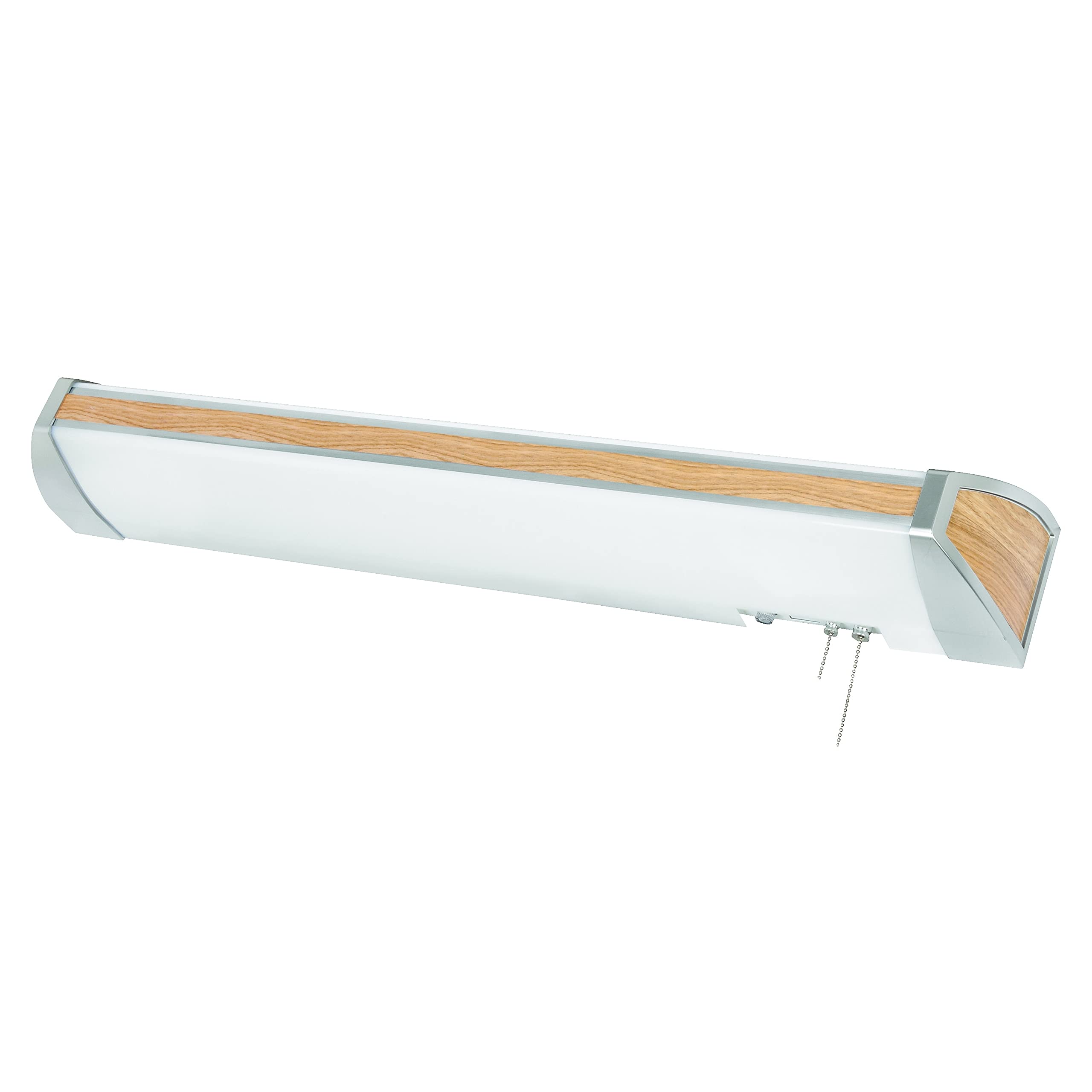 AFX Lighting IDB325E8LK White Frosted Acrylic Overbed Light Fixture with Light Oak Accents