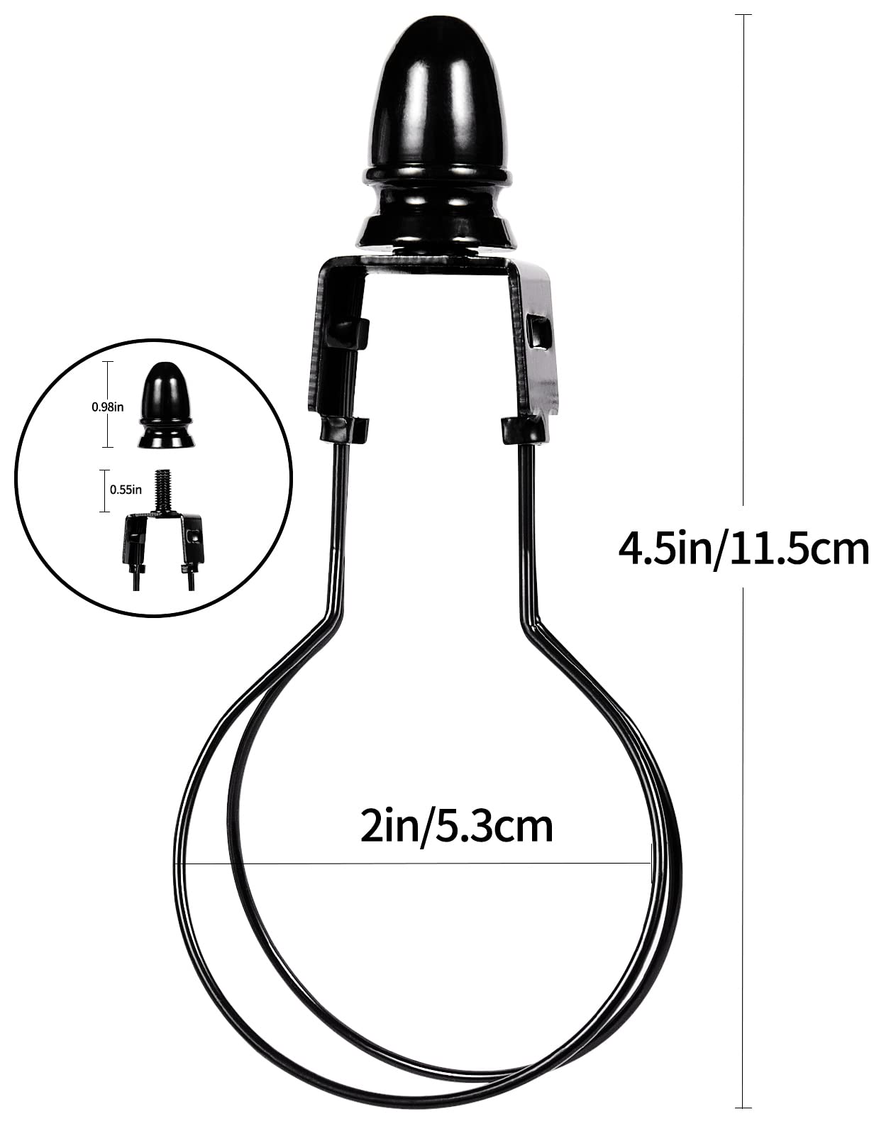 GIGIVOSHA Lamp Shade Harp Holder Adapter kit - Clip on Lampshade Light Bulb With Shade Attaching Finials Support Fitter Parts Co