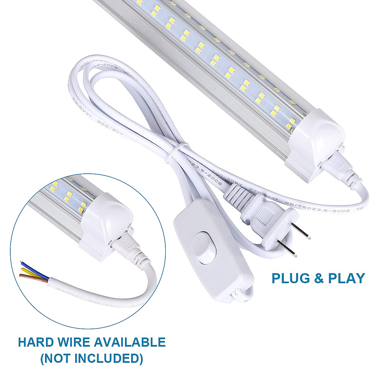 FTUBET 8Ft LED Shop Light Fixture, 120W, 18000LM, Cool White, Polycarbonate, 10Pcs, Model de9d3894-4628-