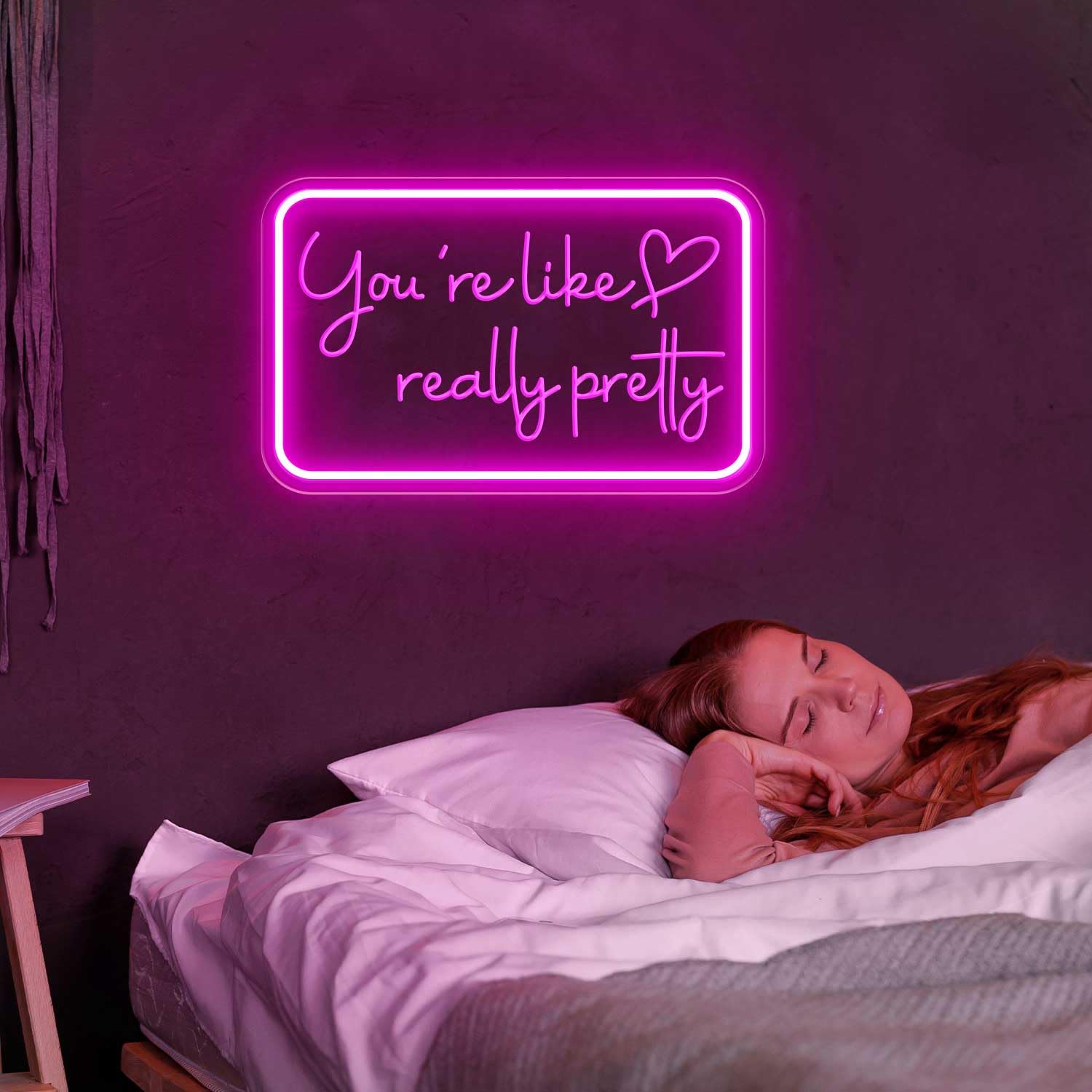 PSPCBS Neon Sign - LED Wall Decor, USB Powered, Adjustable Brightness, 10x16 inches, Acrylic, Pink-Pretty