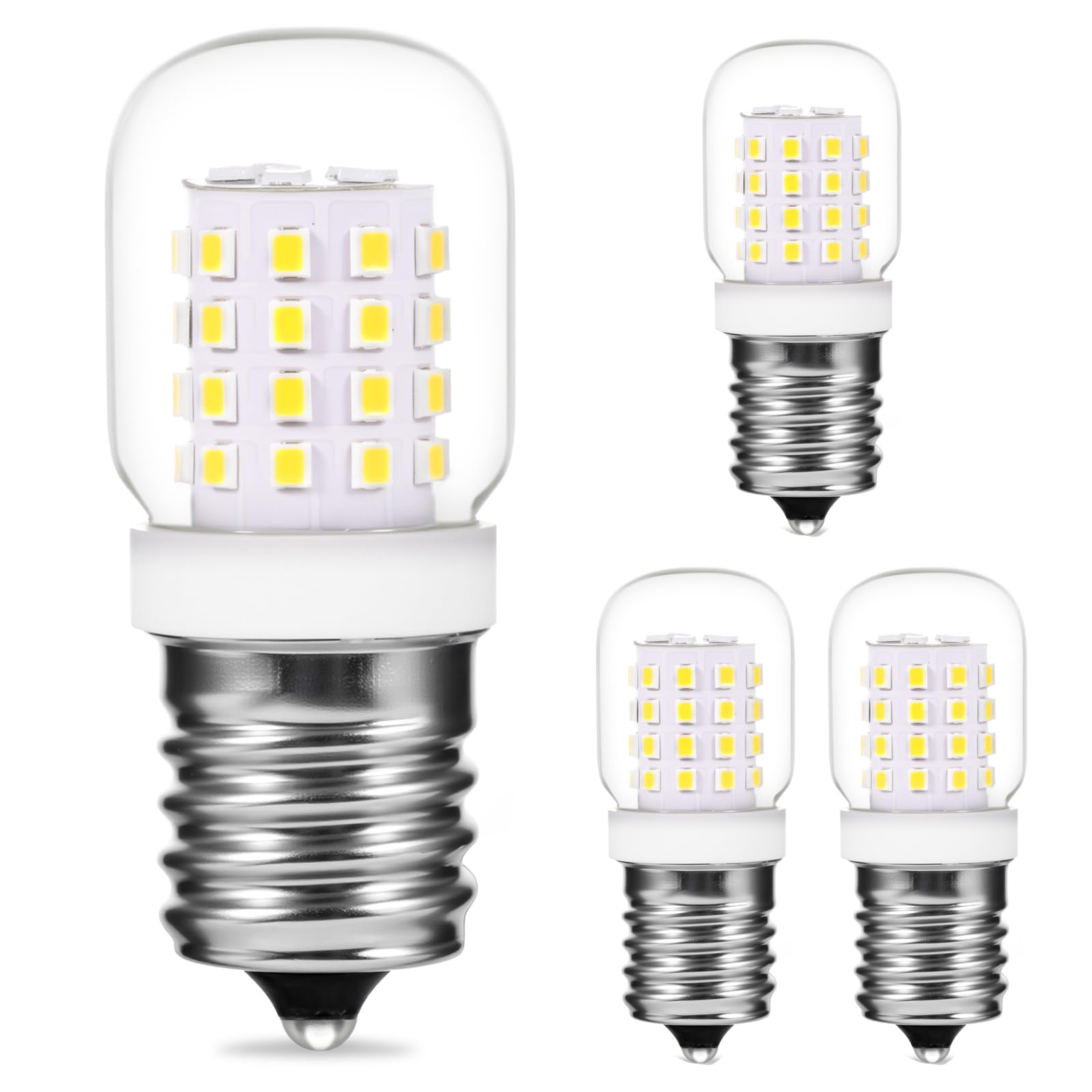 XRZT E17 3W LED Bulbs - 5000K Daylight White, 380Lm, Glass, 4 Pack