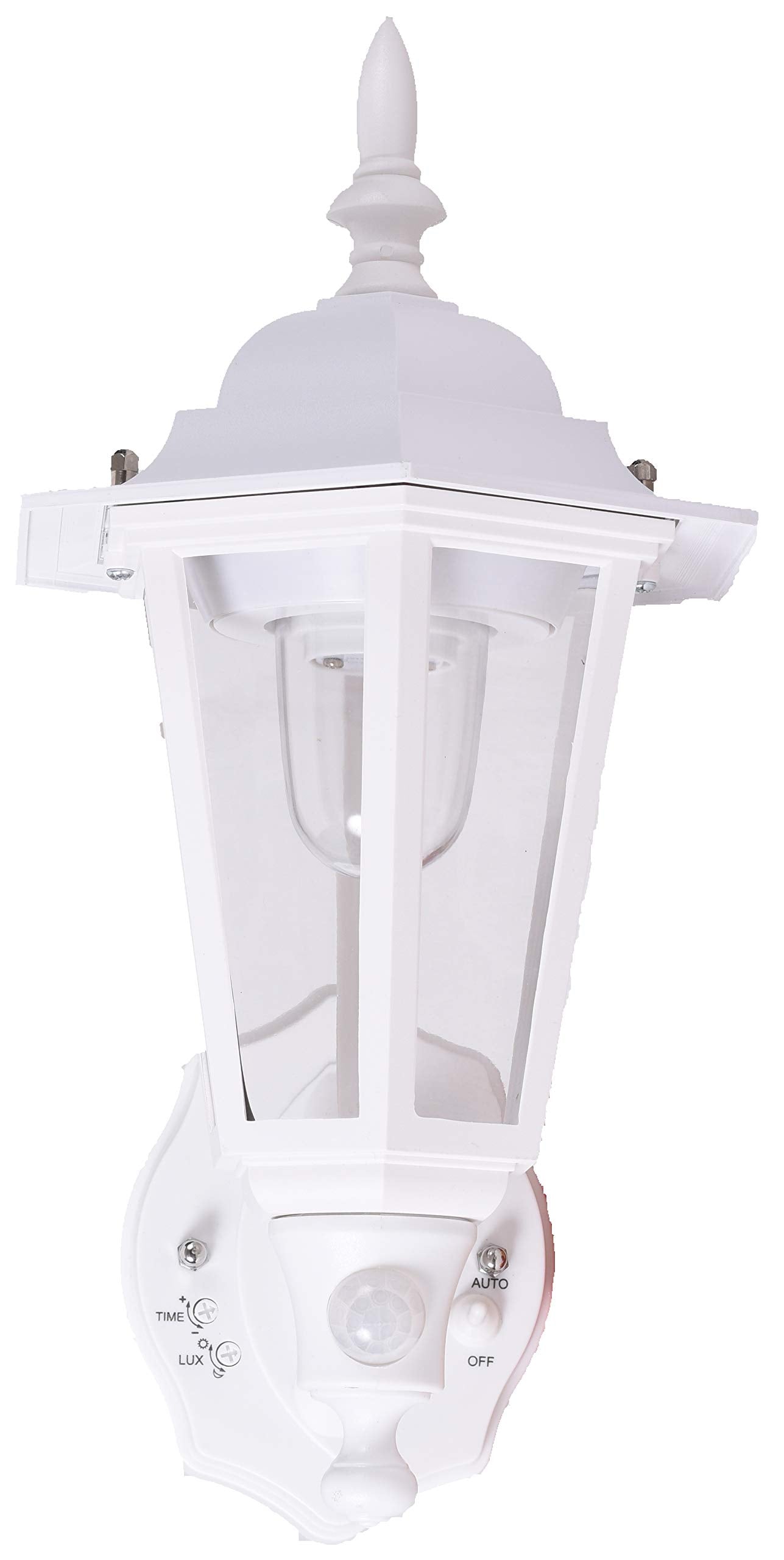 Maxsa 49719 Battery-Powered LED Motion-Activated Outdoor Wall Sconce-White-8.5 x 6 x 13