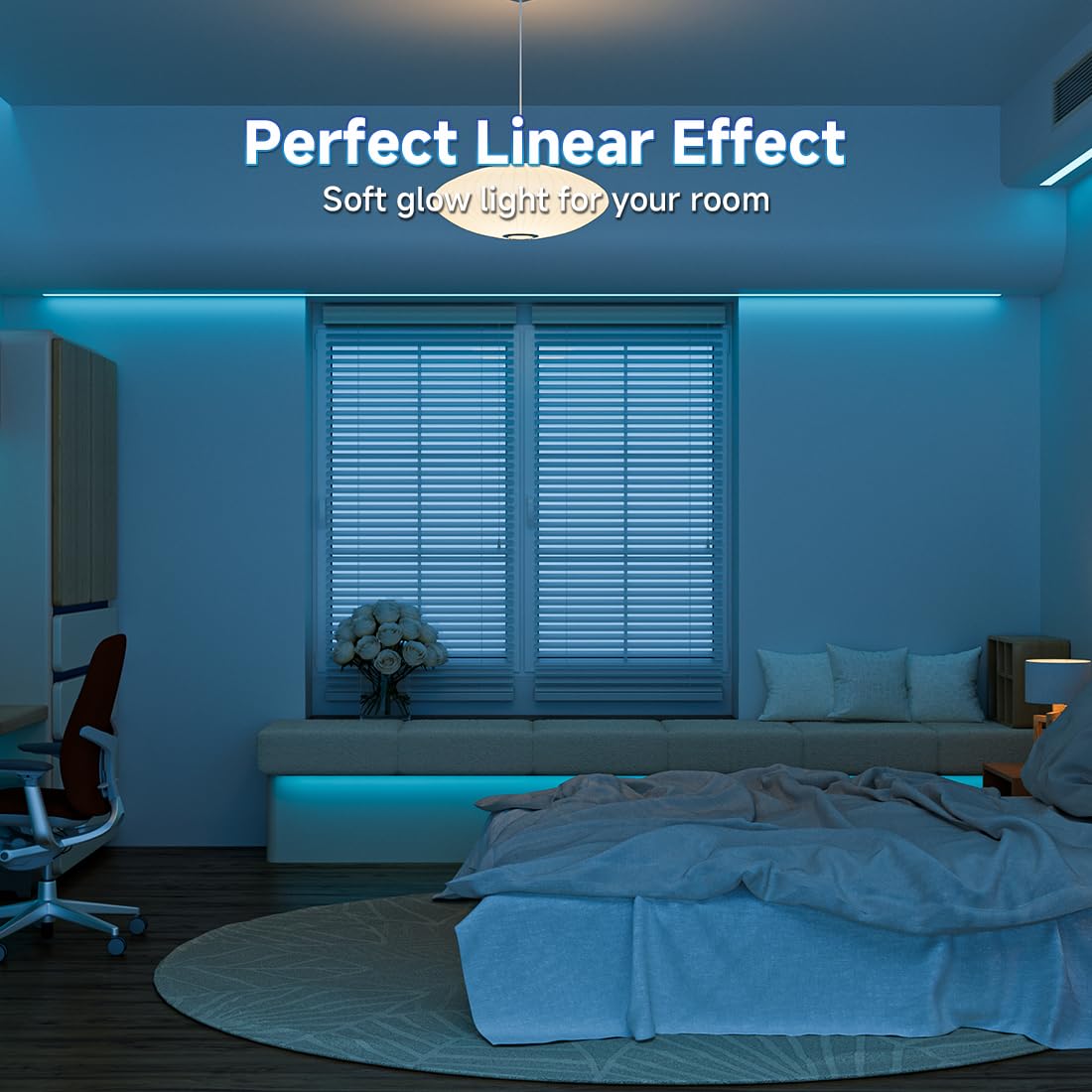 Btf-Lighting Fcob Cob Led Strip Ice Blue Color 480Leds/M 16.4Ft Dc12V Flexible High Density Uniform Light 8Mm Width Bright Dimma