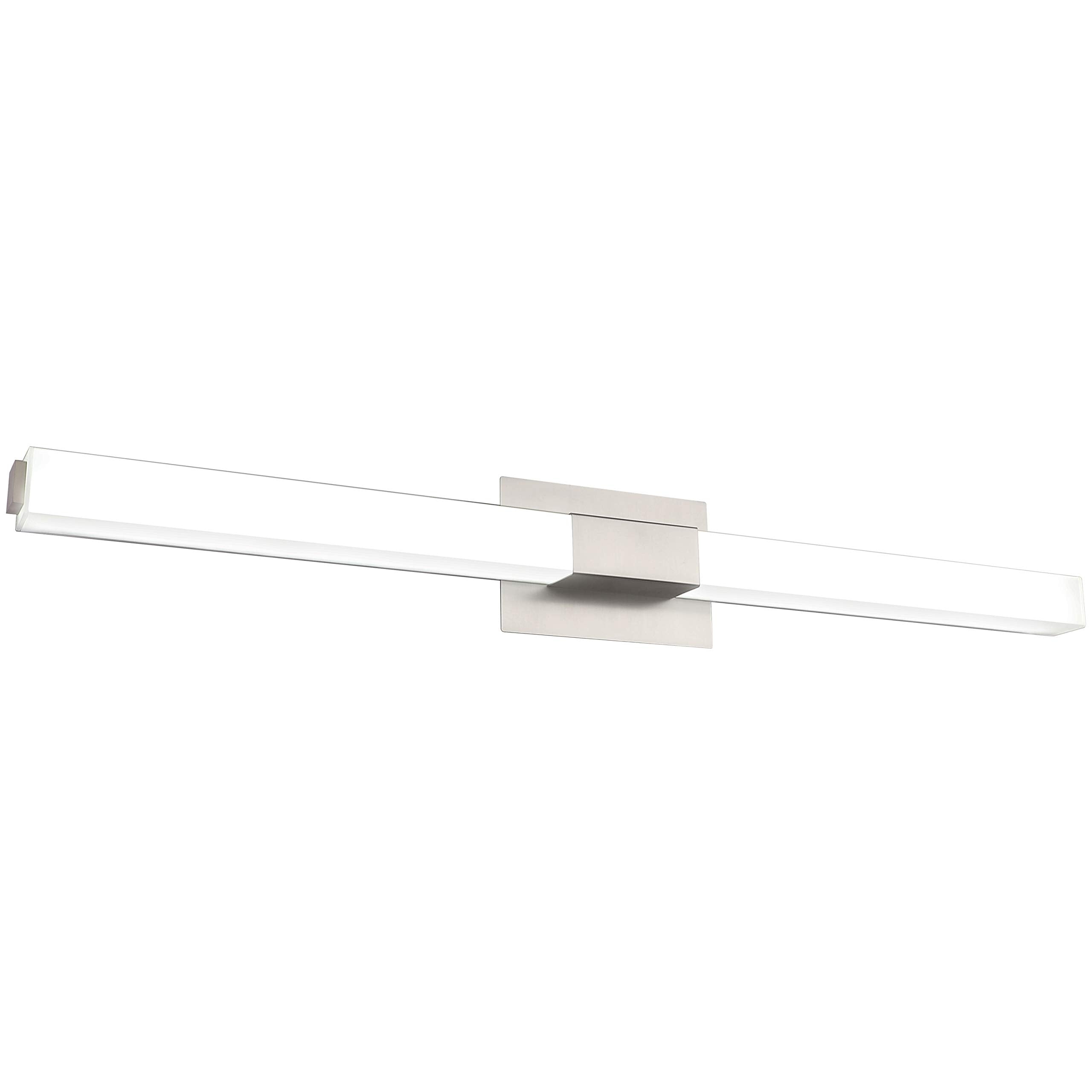 ZUZITO Bathroom Vanity Lighting Fixture 39.4in LED Brushed Nickel Dimmable Steel Frosted White Acrylic Shade Model 6001-1000