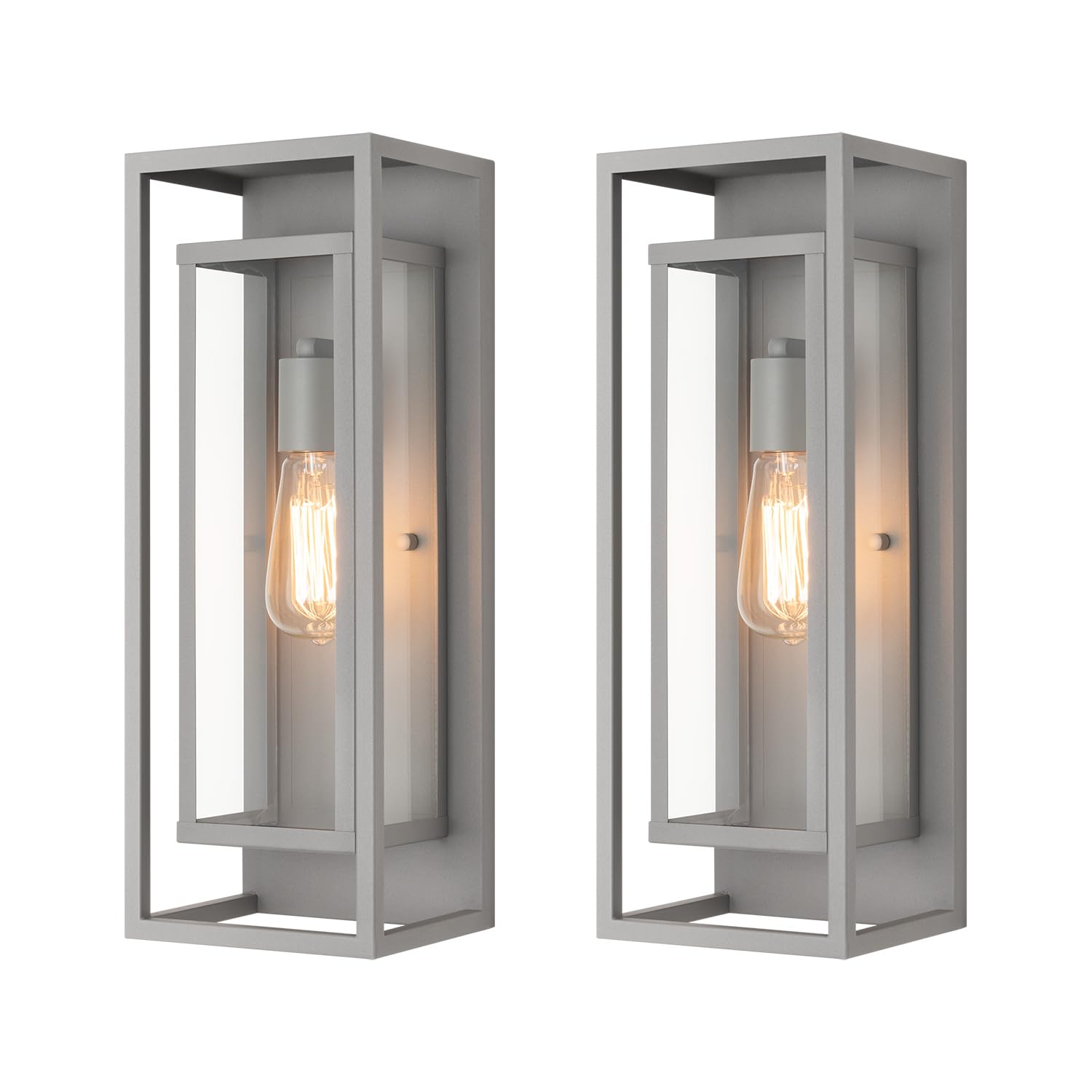 mirrea 18'' Classic Outdoor Wall Sconce 1 Light in Rectangular Metal Frame and Clear Glass Shade Waterproof Porch Light Patio Li