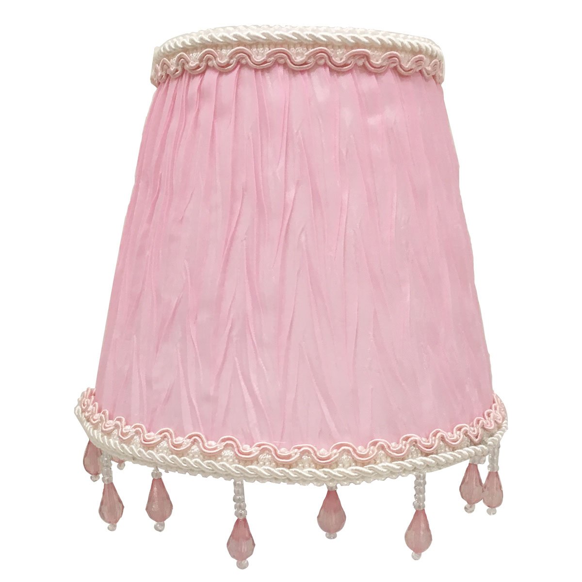 Royal Designs, Inc. Clip on Ruche Pleated Empire Chandelier Lamp Shade Flame Clip Fitter, CSO-1037-5PNK, 3 x 5 x 4.5, Pink, 1 Pack