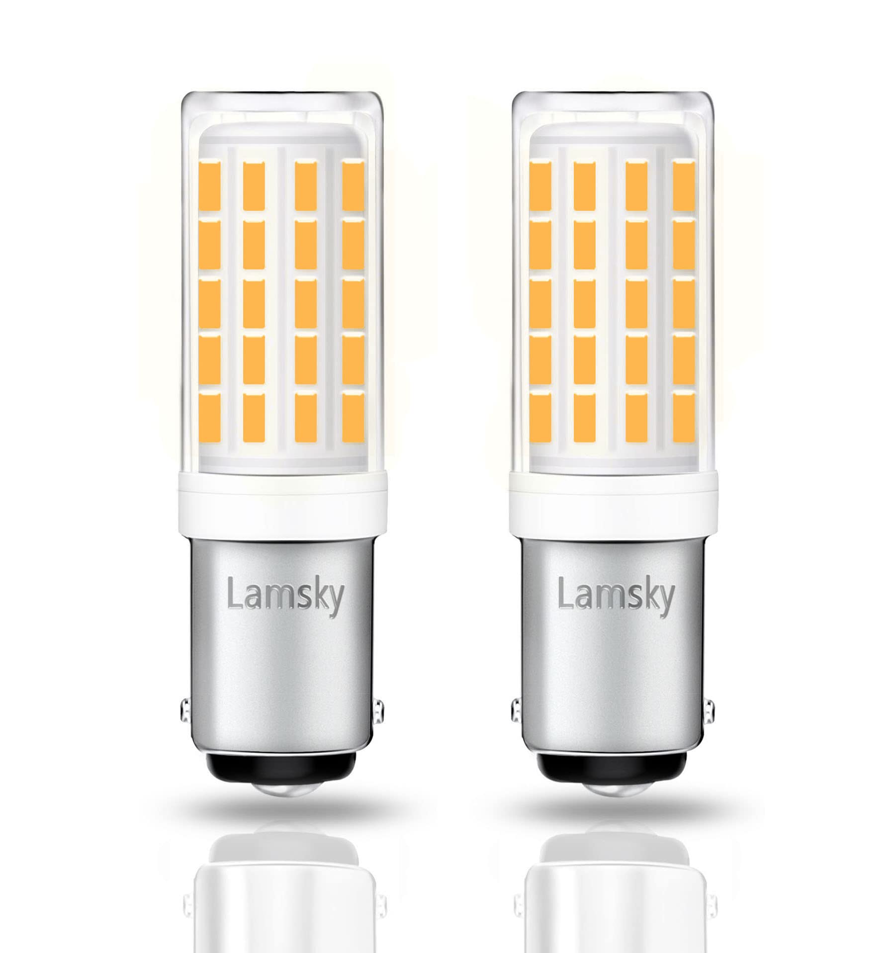 Lamsky Ba15D Led Bulb,5W Warm White 2700K,Ac110V/120V/220V,Double Bayonet Base Bulb,54X4014Smd Leds 500Lm,45W/50W Halogen Replac