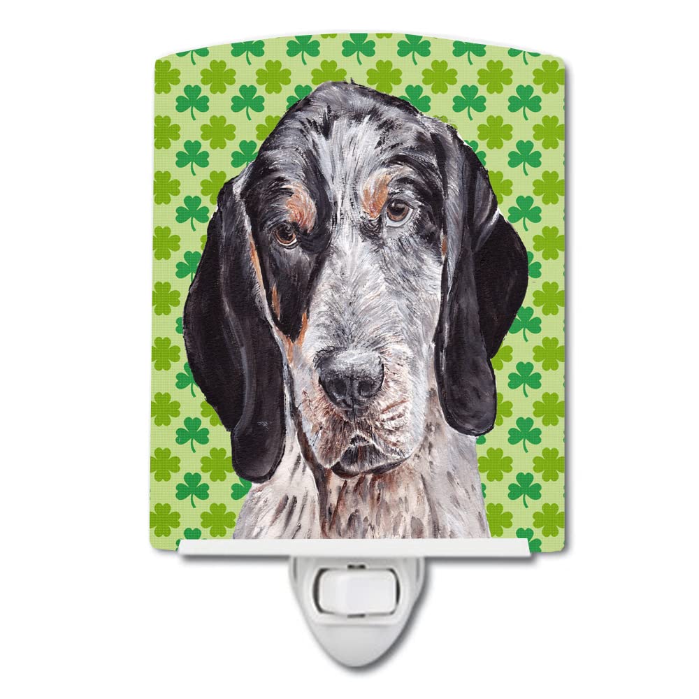 Caroline'S Treasures Ceramic Night Light, Blue Tick Coonhound Shamrock, Ul-Certified, 6X4X3