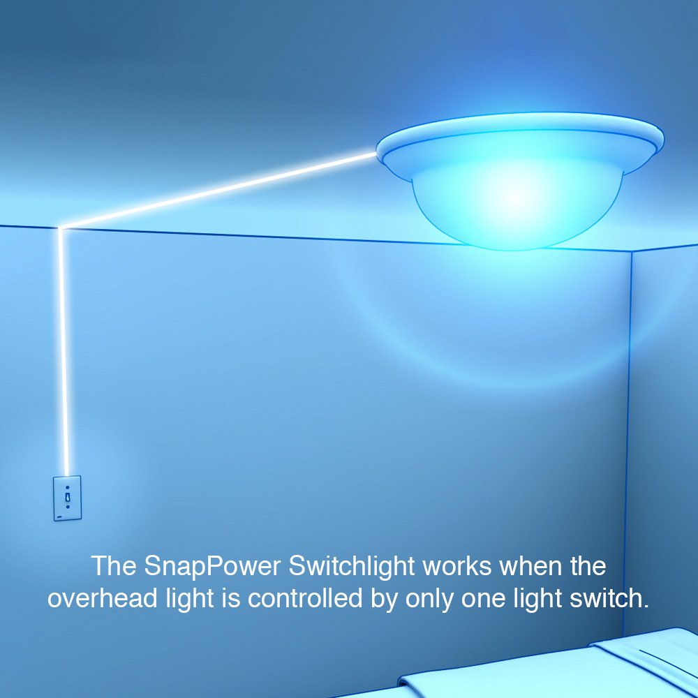 SnapPower 2 Pack SwitchLight - LED Night Light for Toggle Switches - Auto On/Off Sensor, Adjustable Brightness, White