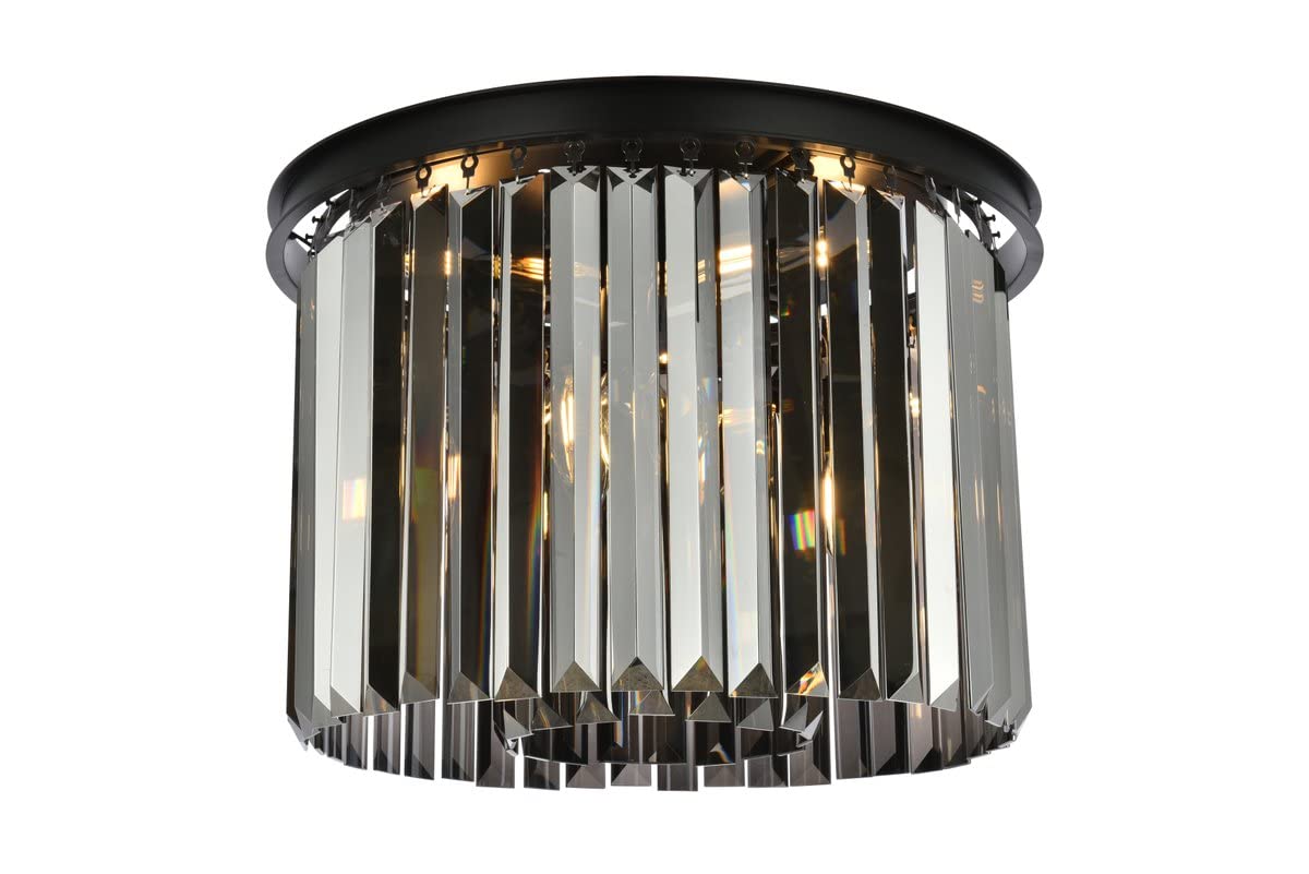 Urban Classic 6-Light Flush Mount - Matte Black Alloy Steel, Sydney Design