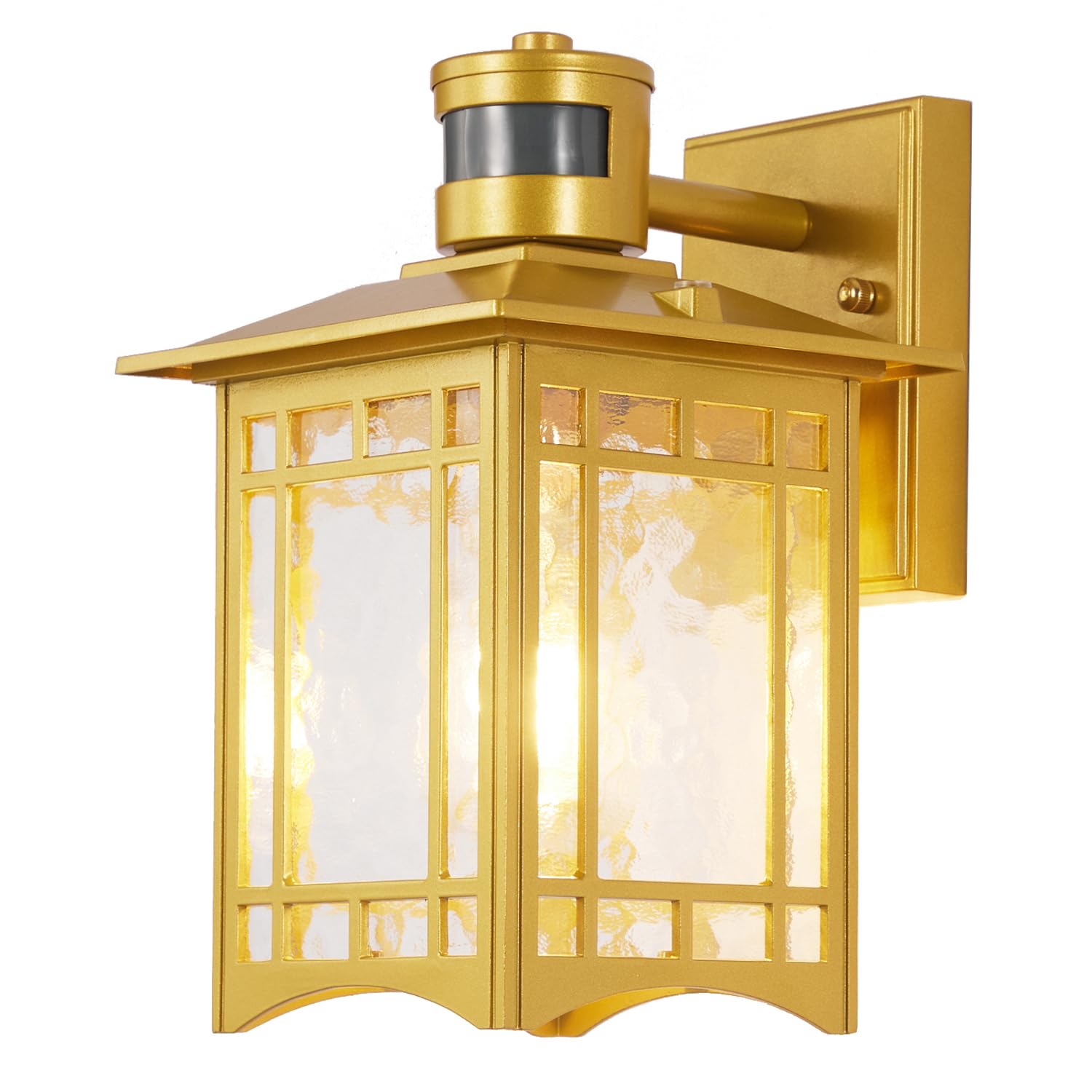 XANGQAN Dusk to Dawn Motion Sensor Light, Outdoor Light Fixture, Golden Wall Sconce Lighting, Front Porch Light, Exterior Lights