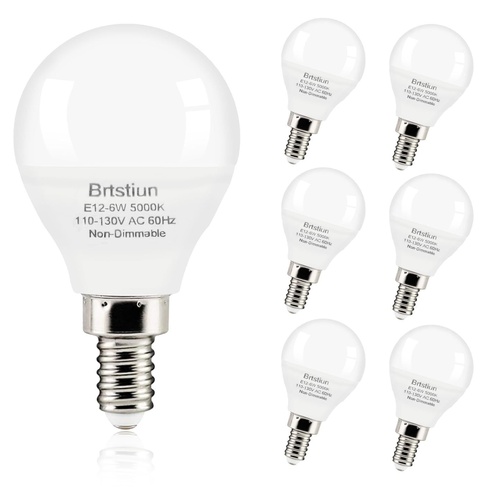 Brtstiun G45 Globe Light Bulbs For Ceiling Fan, E12 Led Ceiling Fan Light Bulbs, 40W Equivalent, Daylight White 5000K, Small Bas
