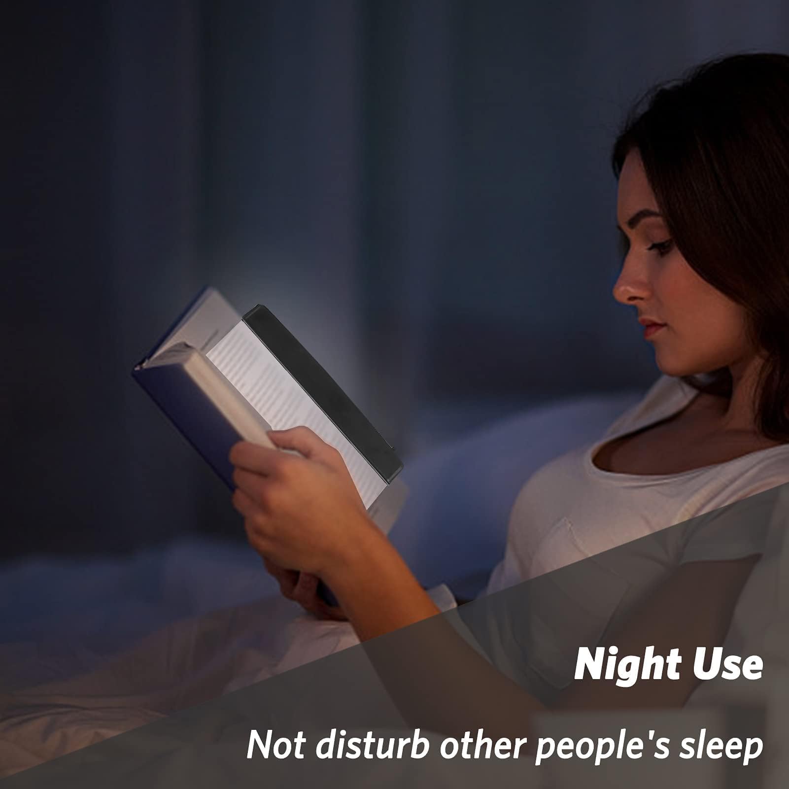 Agatige LED Book Reading Light, Flat Booklights for Reading in Bed at Night Acrylic Rechargeable Bookmark Light LED Book Lamp wi