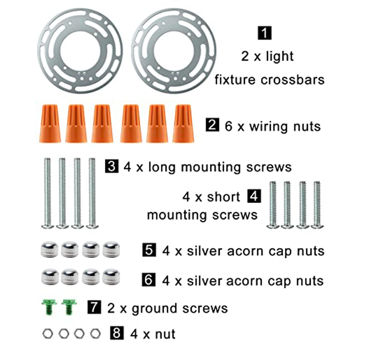 Armiika 2 Pack Universal Light Fixture Mounting Bracket, 4" Steel Crossbar, Silver, Model BGB-01