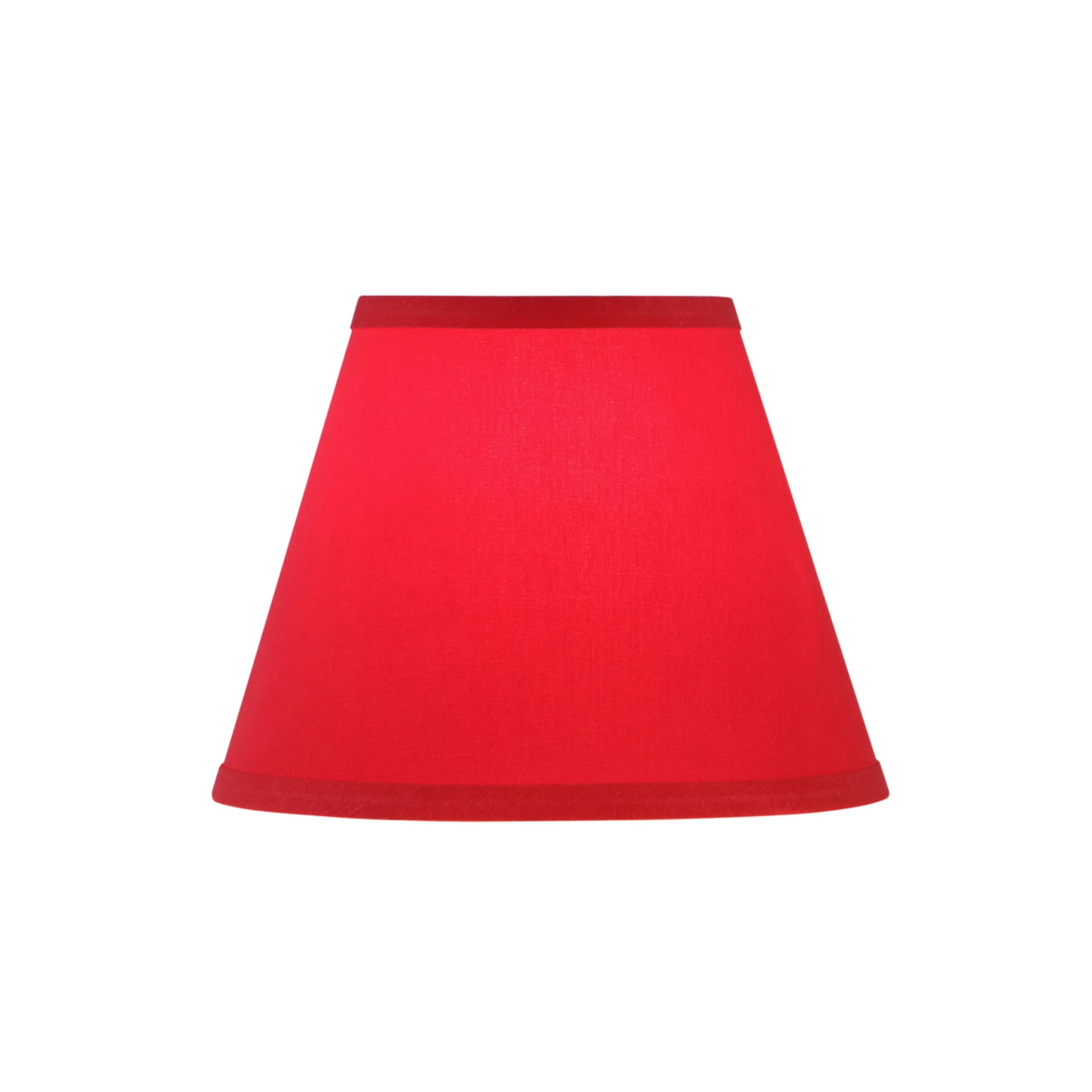 Aspen Creative 32431, Empire Hardback Lamp Shade, 5&quot; X 9&quot; X 7&quot;, Rich Red Fabric W/Spider Fitter