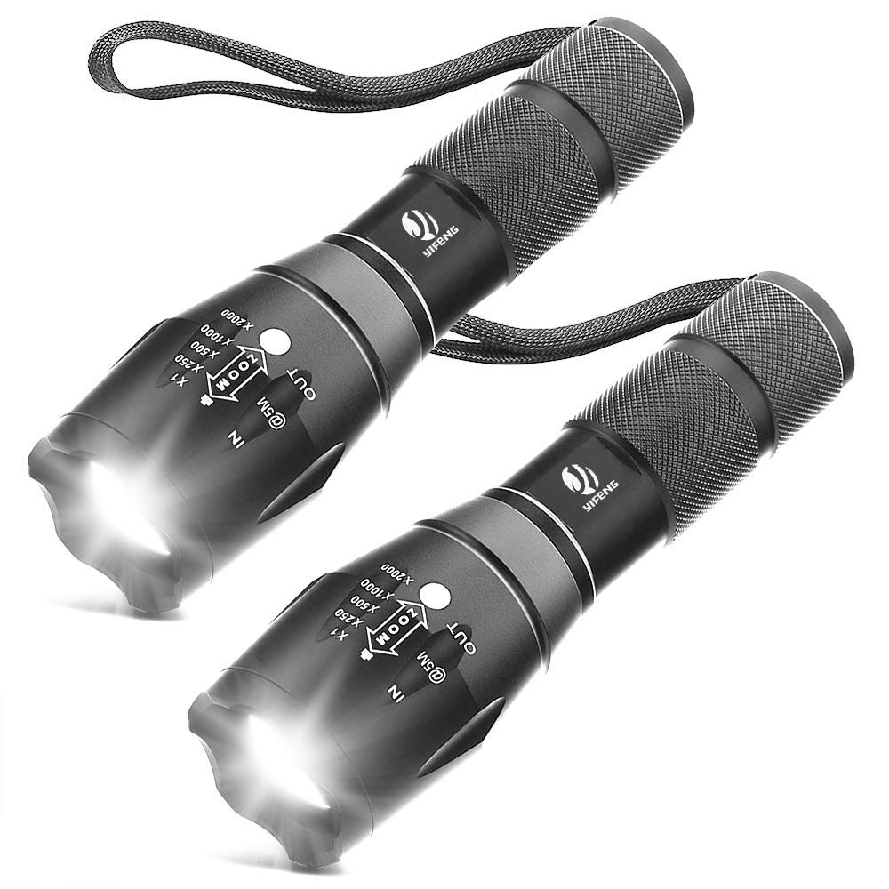 yIFeNG Tactical Flashlight Led Flashlight High Lumens S1000 - T6 Upgraded Flash Light Ultra Bright with Zoomable 5 Modes, Campin