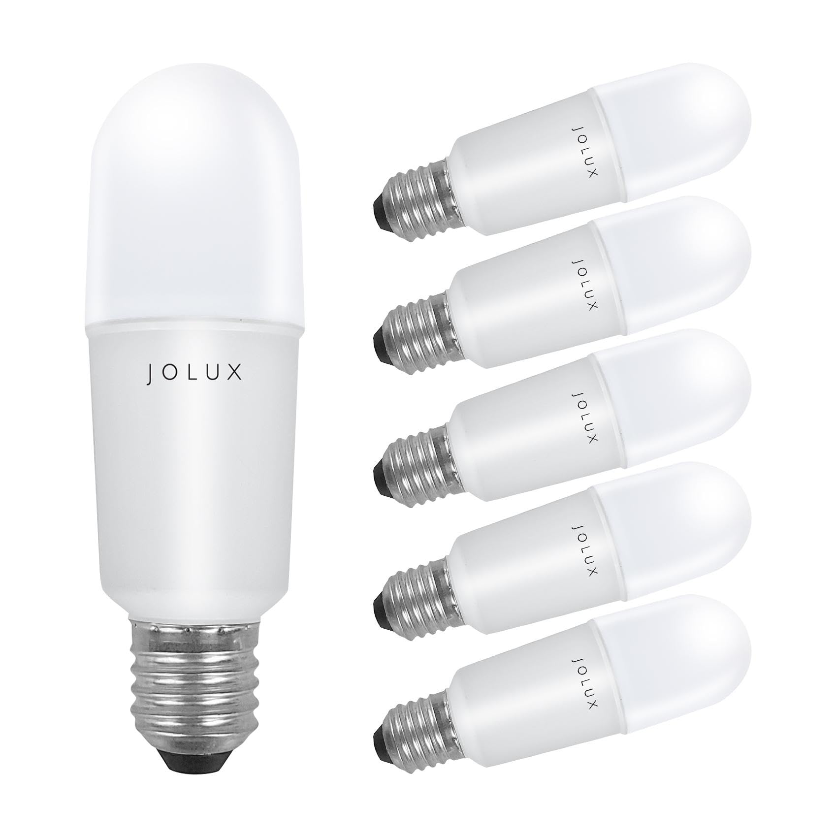 Jolux Dimmable LED Stick Bulbs, 100W Equivalent (14W), 5000K Daylight, 1500LM, Enclosed Fixture Rated, Slim 1.81in E26 Medium Sc