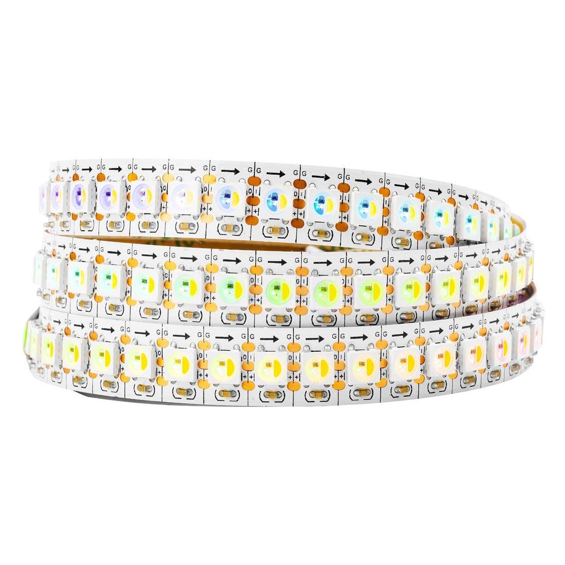 Btf-Lighting Rgbw Rgb+Natural White Sk6812 (Similar Ws2812B) Individually Addressable 3.3Ft 1M 144(2X72) Leds Flexible 4 Colors In 1 Led Dream Color Led Strip Ip30 Non-Waterproof Dc5V White Pcb