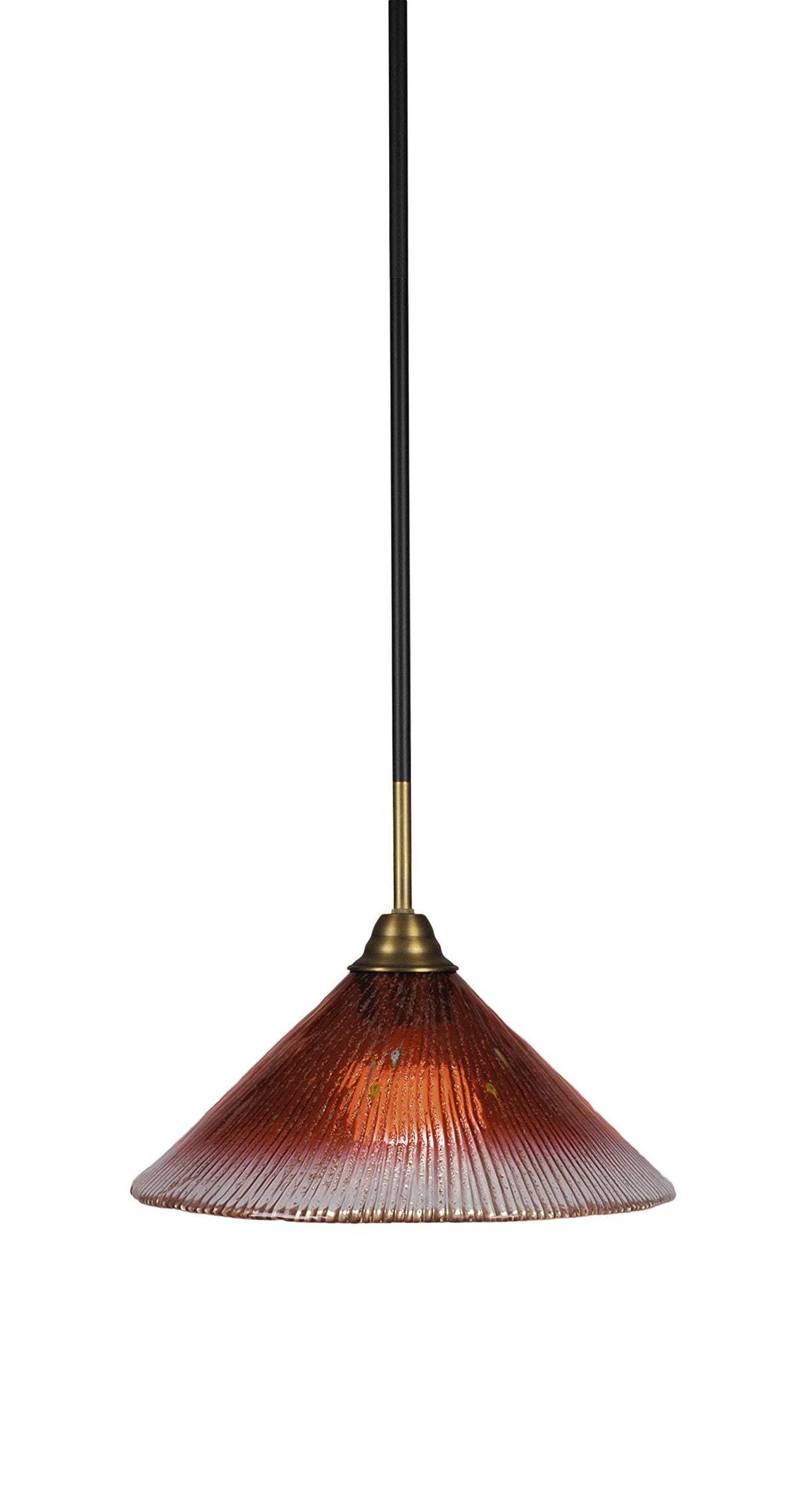 Toltec Lighting Paramount 1 Light Mini Pendant in Matte Black & Brass (3401-MBBR-706)