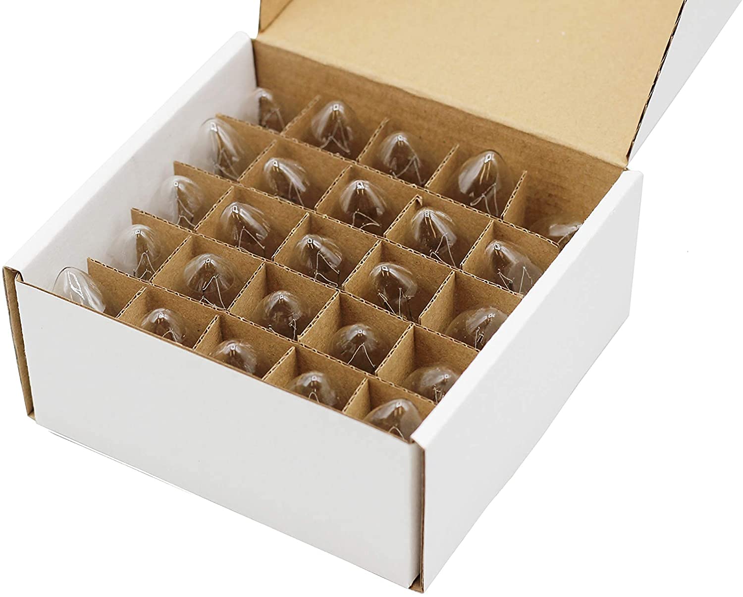 Creative Hobbies 25 Pack C7 Incandescent Night Light Bulbs, Clear Glass, 4W, E12 Base