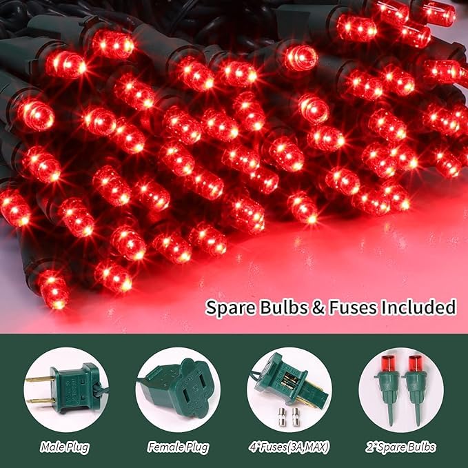 Lamphome 60 Count Red -String Lights - Led Christmas Lights, Mini Led Lights For Indoor Outdoor Home Holiday Party Wedding Independence Day Decoration