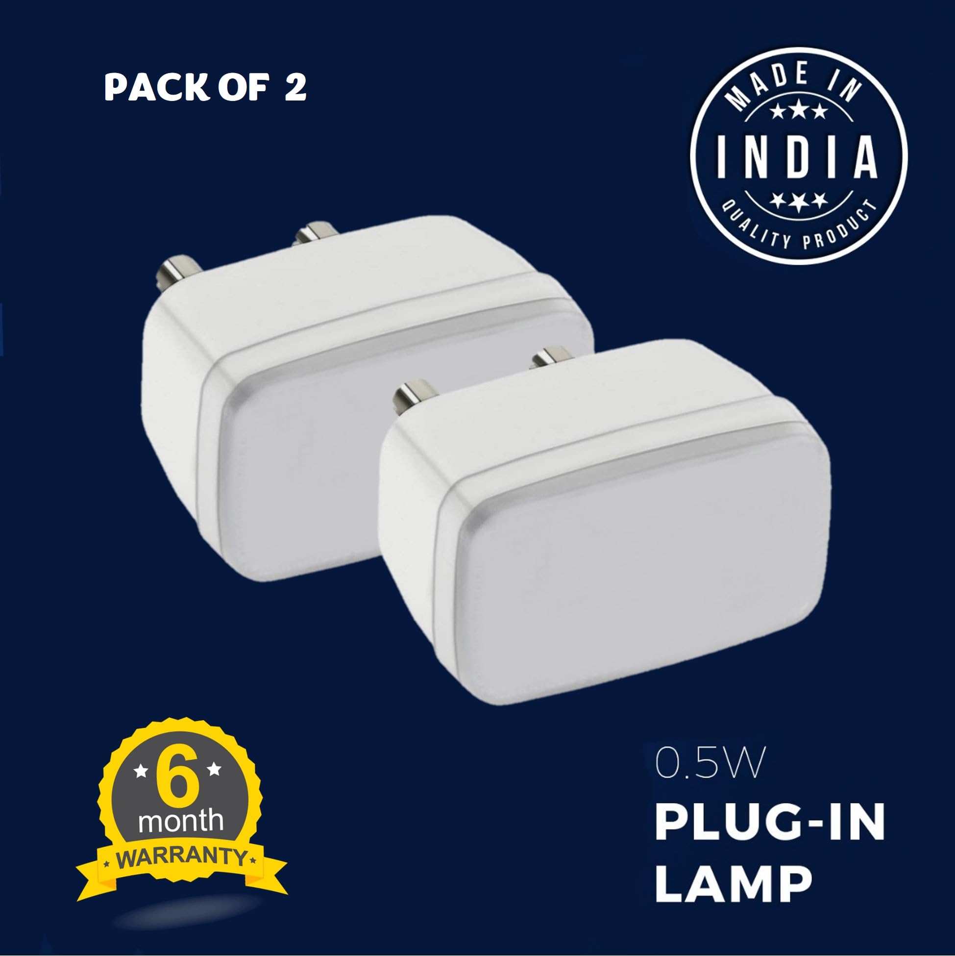 TARAMPRO Night Light Energy Saving LED Lamp Nightlight for Children Kids Elderly Bedroom (Warm White (Pack of 2))
