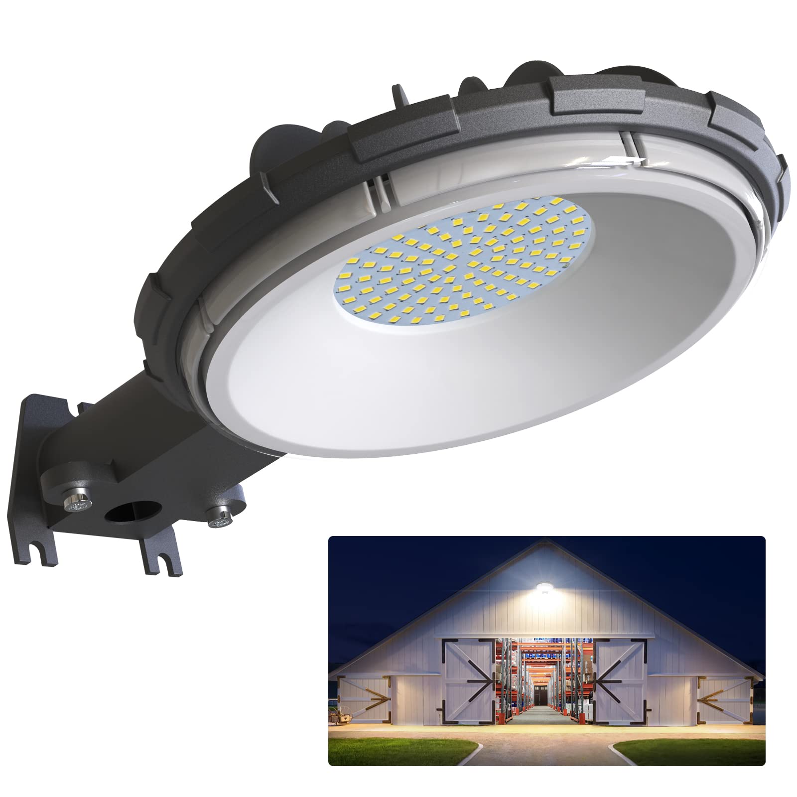 deerdance LED Barn Light, Dusk to Dawn Outdoor Lighting with 80W 10000LM 5000K Daylight, IP65 Waterproof Area Street Light for F