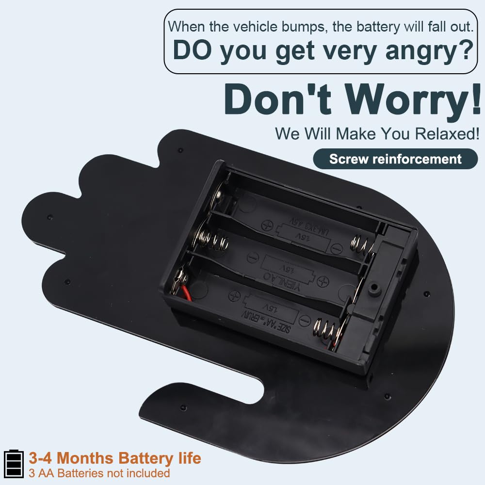 JINRUITOP Car Finger Light with Remote Control - LED Gesture Hand Lighting, 3 Modes, Car Warning Sign, Black Cool Truck Accessories