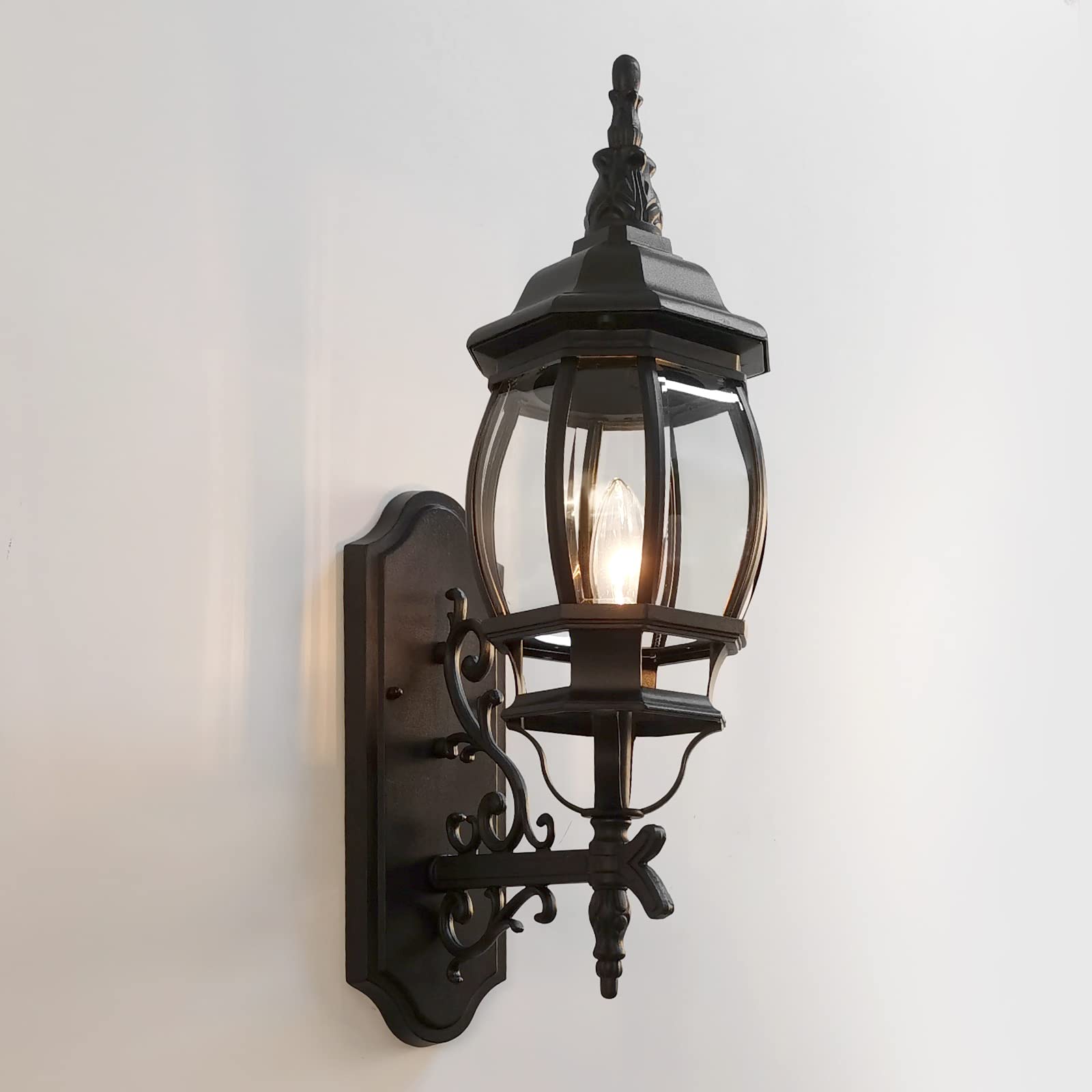 Krychiler White Outdoor Wall Lantern - Waterproof Sconce Light For Porch & Living Room