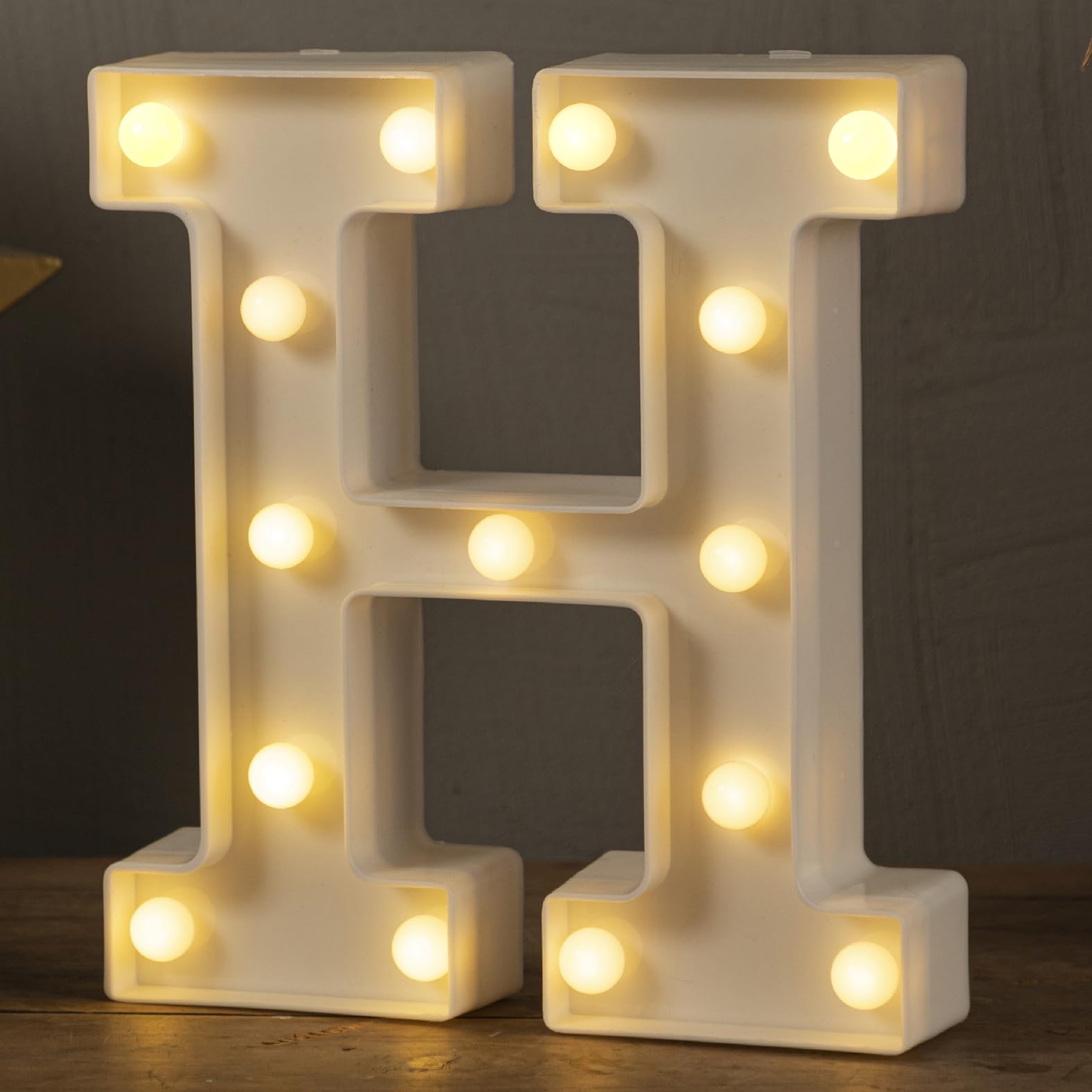 Hxweiye Light Up Letters H, Led Marquee Letters Lights Sign 26 Alphabet And 10 Number Big Lights Letter For Party Birthday Bar B
