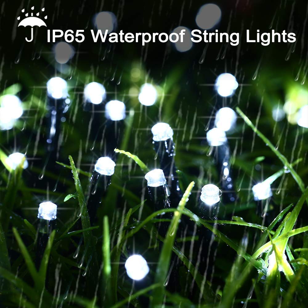 Joomer Battery Operated Fairy Lights 66ft 200LED Waterproof White for Outdoor Home Garden Party Holiday Decoration Model 88-B200-001