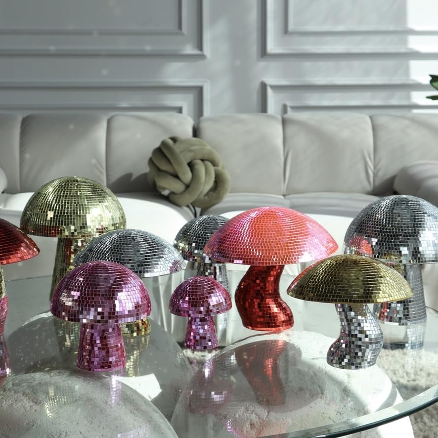 Disco Mushroom Ball Home Decor Disco Ball Apartment Accessory for Gifting or Birthdays Fun Groovy Disco Mushroom Ball Home Decor