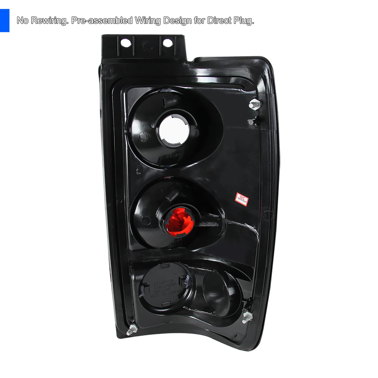 Spec-D Tuning Dark Smoke Lens Glossy Black Housing Tail Brake Lights Compatible With 1997-2002 Ford Expedition, Left + Right Pair Assembly