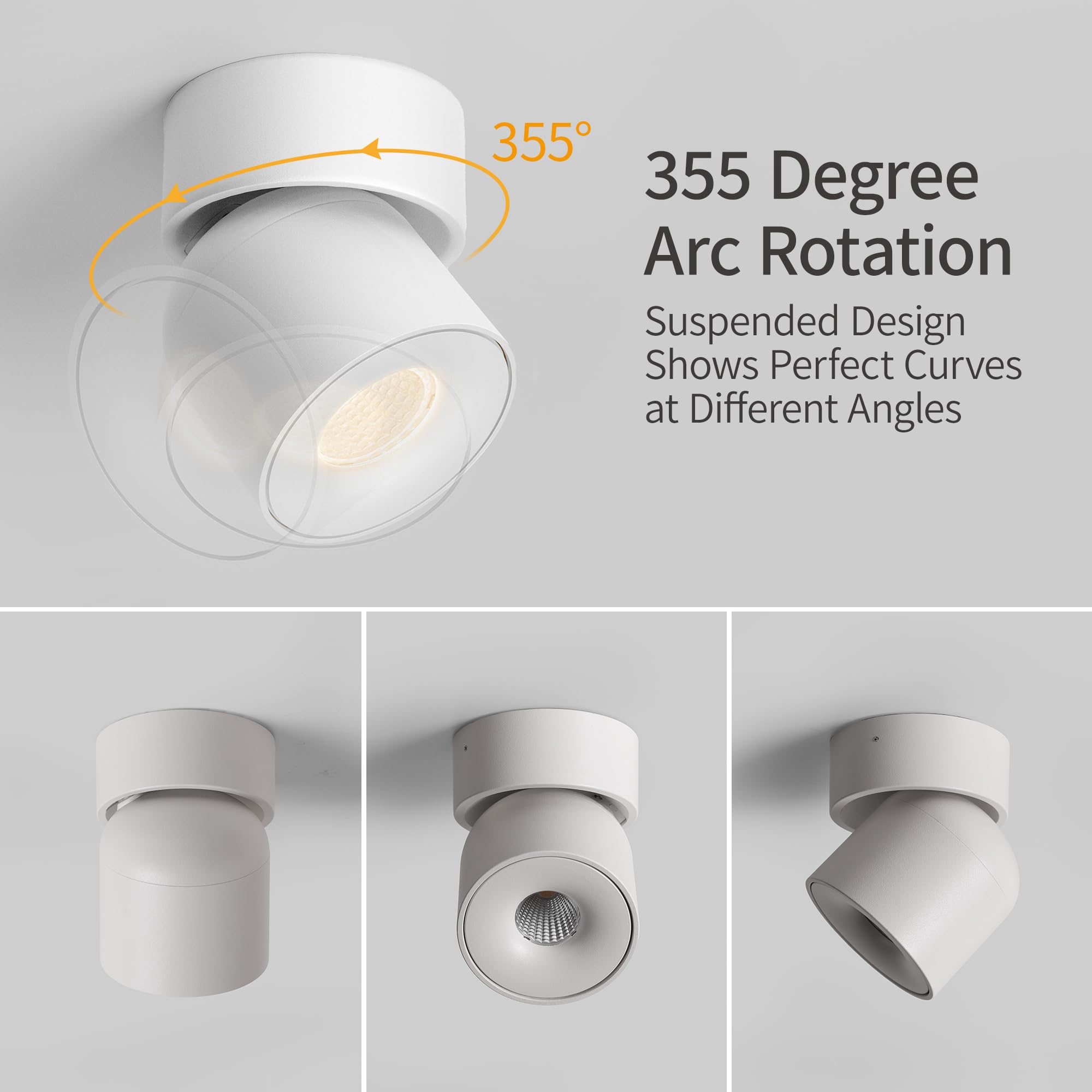 Aisilan LED Dimmable Ceiling Spotlight 7W 3000K Aluminum 4 Packs White MS052a
