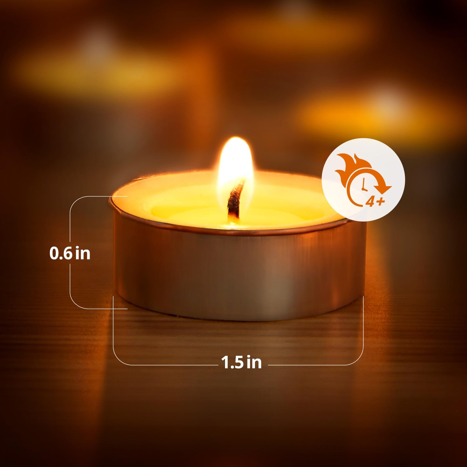 Ashlux Unscented Palm Tea Lights Candles 300 Pack Bulk, 4.5 Hours Long Burning White Tea Lights,Non-Paraffin, Smokeless, Mini Tealight Candles For Wedding, Table Centerpiece, Party, Power Outages