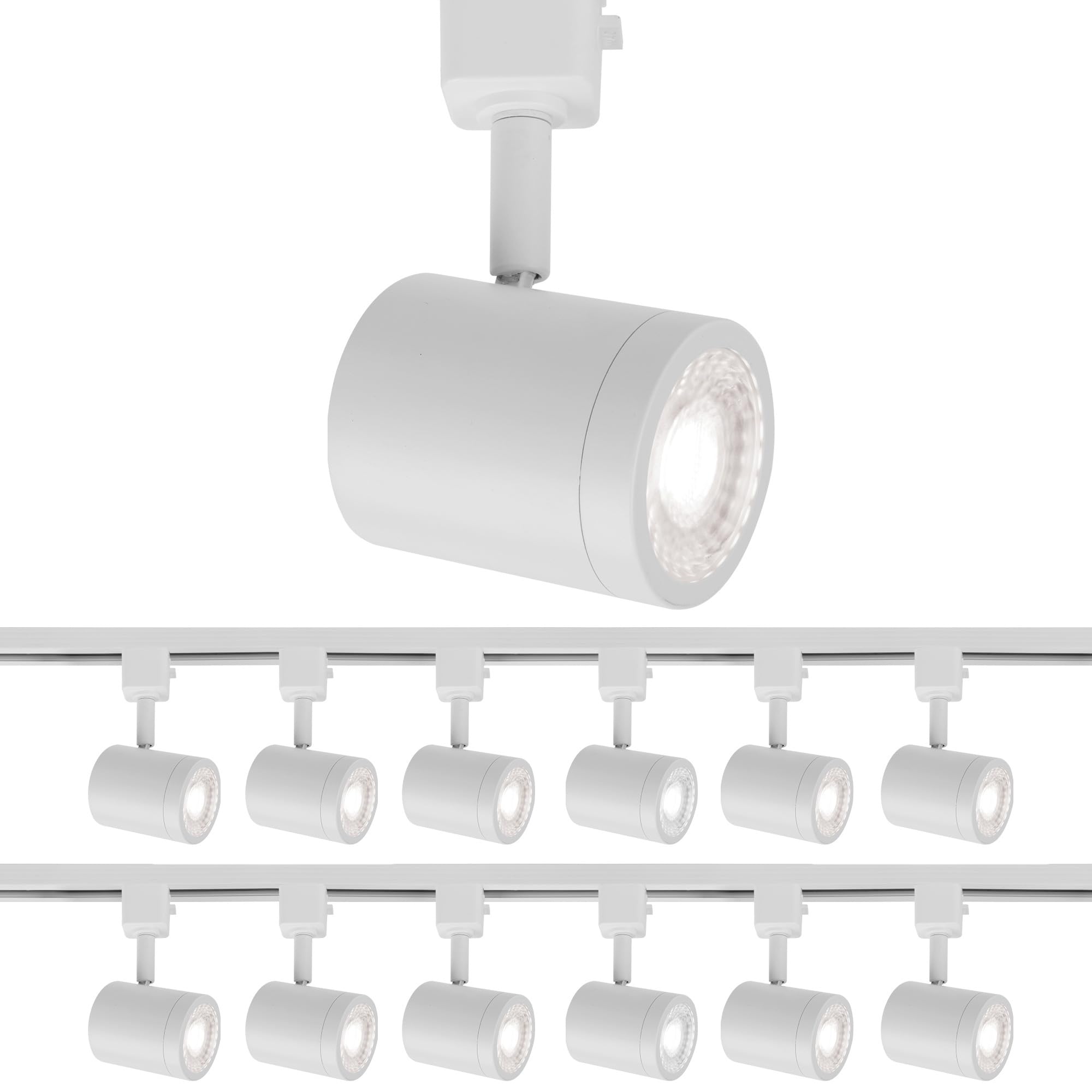 WAC Lighting Charge 8010 LED Adjustable Track Head 5-CCT Selectable 9W 865 Lumens Fully Dimmable in White for H-Style 3 Wire Tra