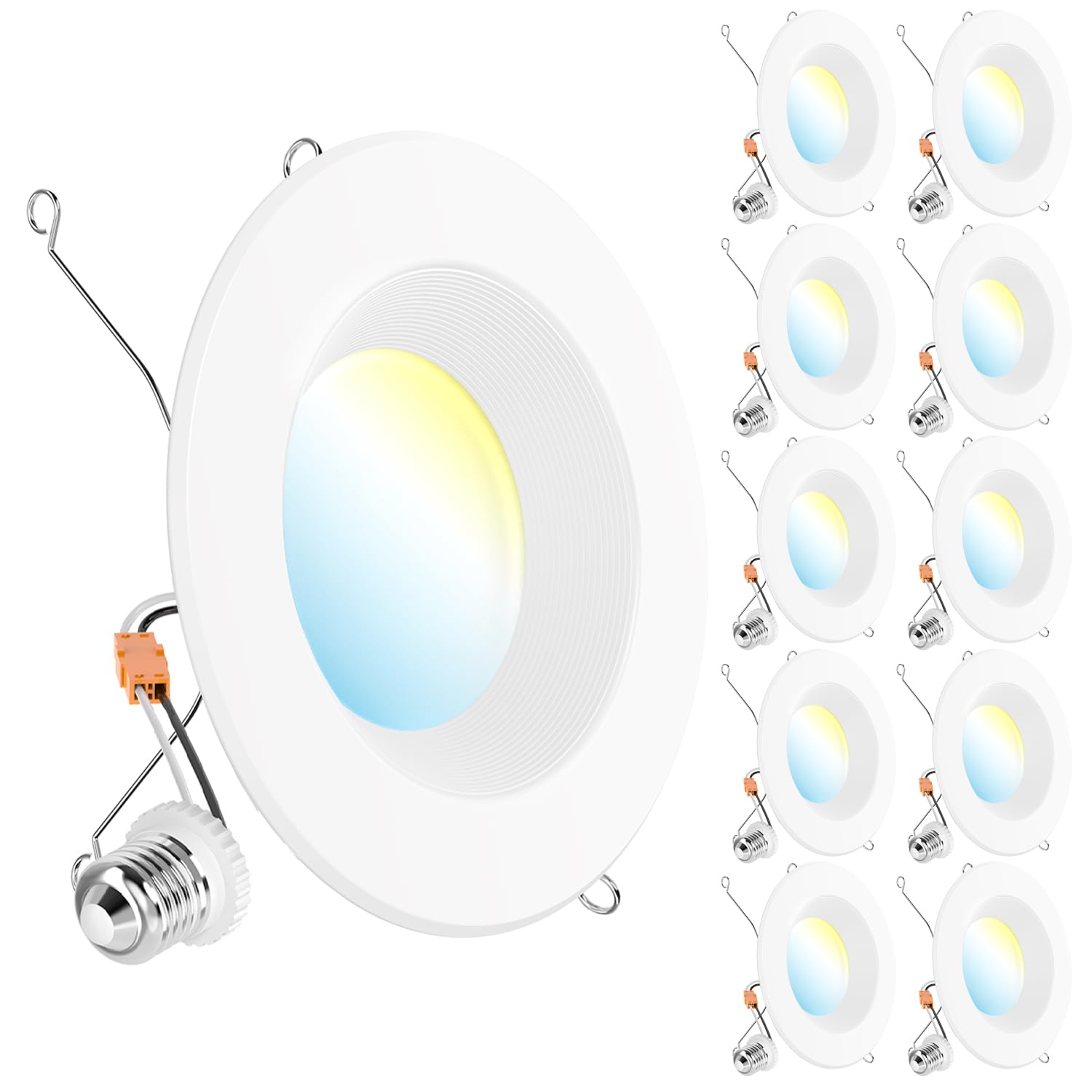 Sunco 10 Pack LED Recessed Lighting 6 Inch, Retrofit Can Lights, 965LM, 13W (100W Equivalent), Selectable CCT 2700K/3000K/3500K/