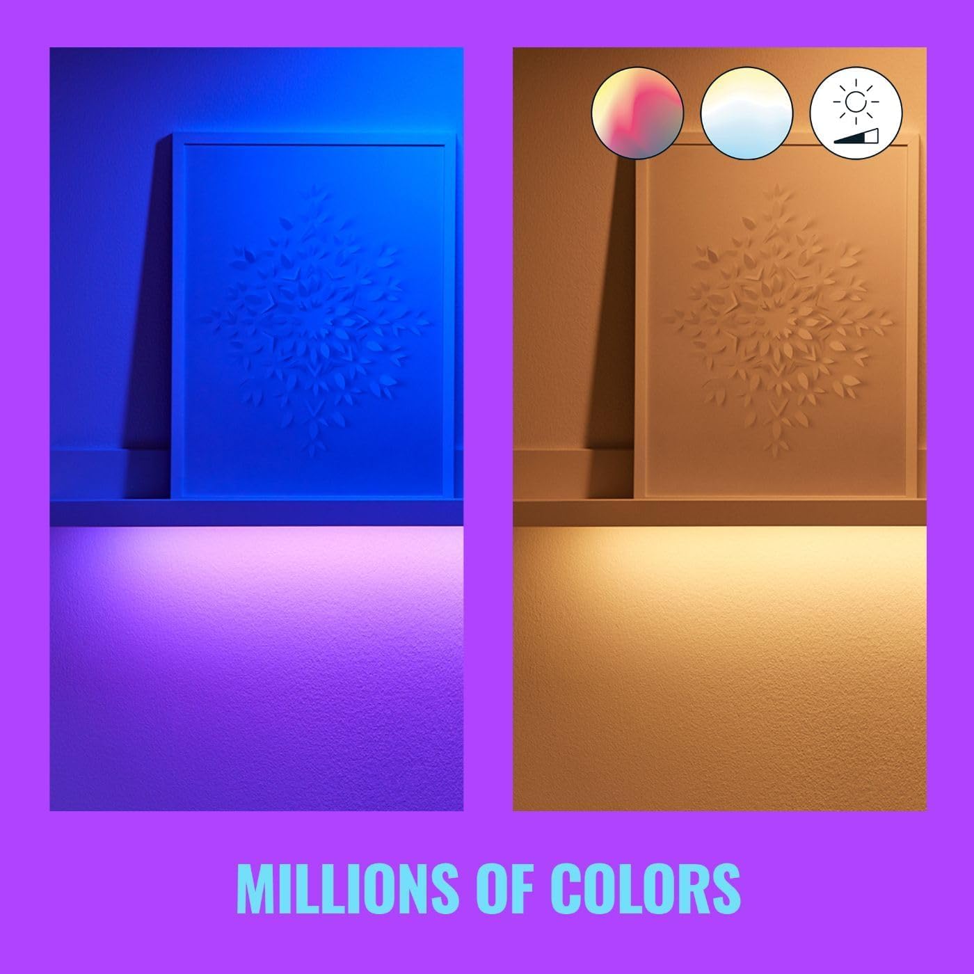 WiZ Connected Smart WiFi LightStrip, 6ft, 16 Million Colors, PMMA, Model 603530, Compatible with Alexa & Google Home, No Hub Required