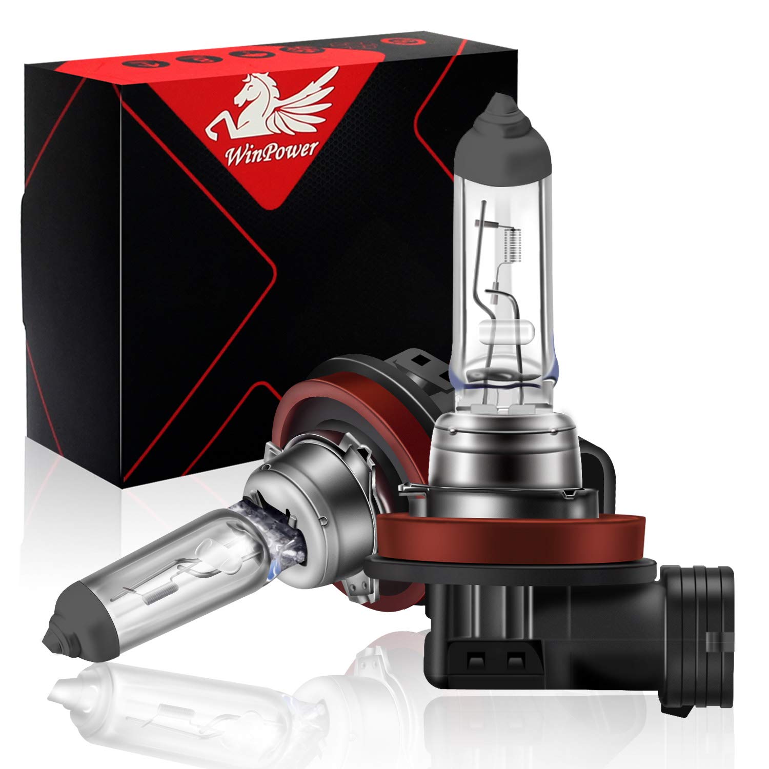 WinPower H11 Halogen Bulbs 55W, Pack of 2, 4300K Color, Model WP-TMP-H11