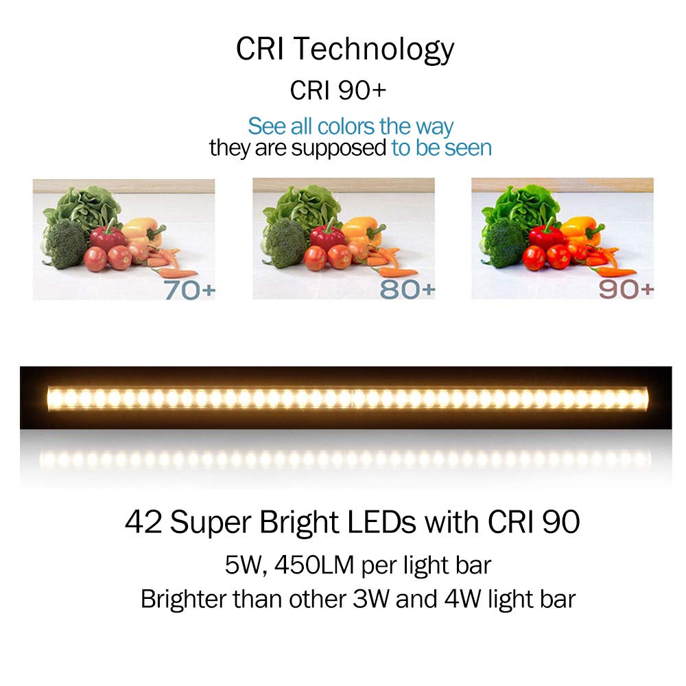 LEDLightsWorld 13in LED Under Cabinet Lighting, Dimmable Warm White, Aluminum, Model WW-2, Black, 12V 10W