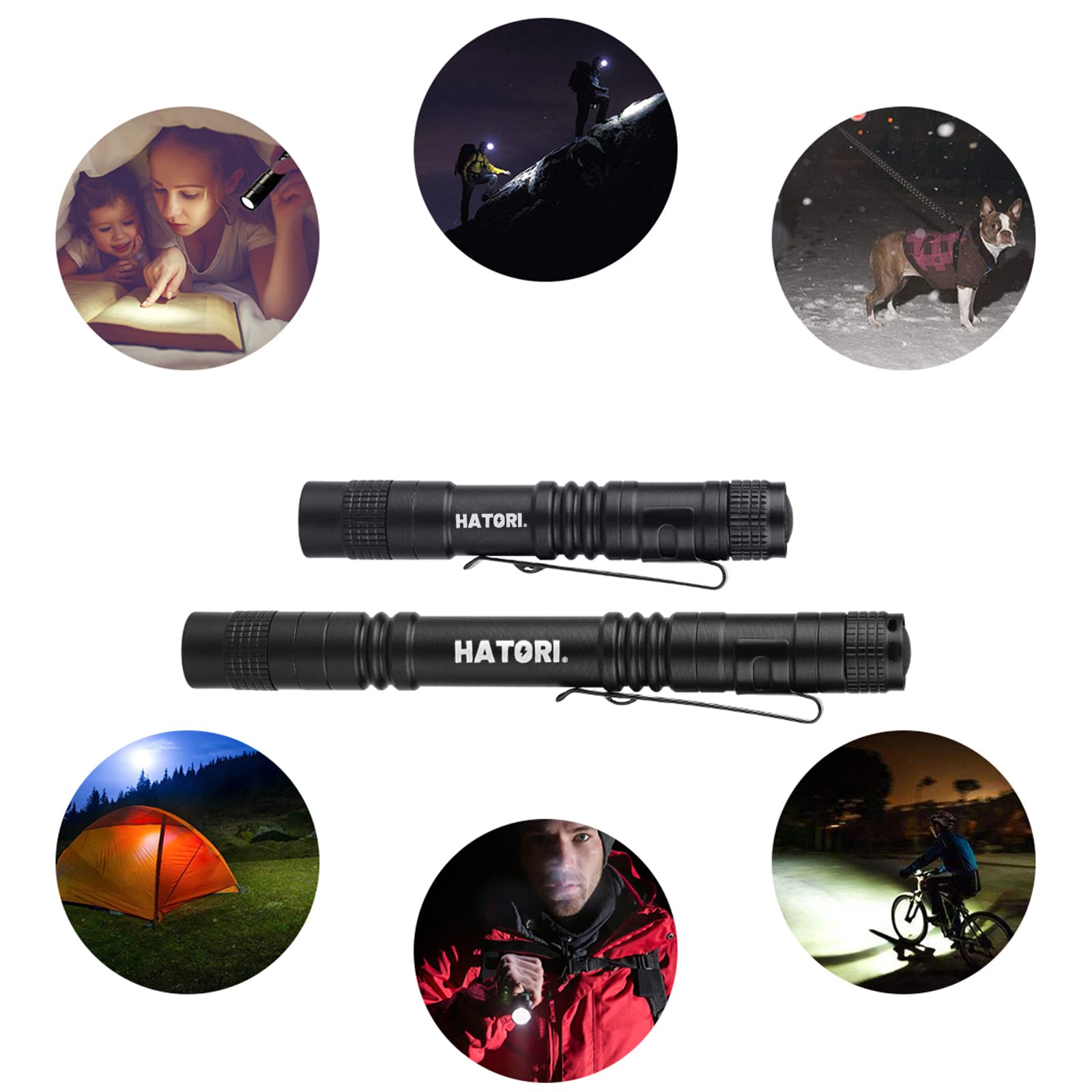 Hatori LED Flashlight Small Super Bright Handheld Flashlights – High Lumens Mini Pocket Pen Light