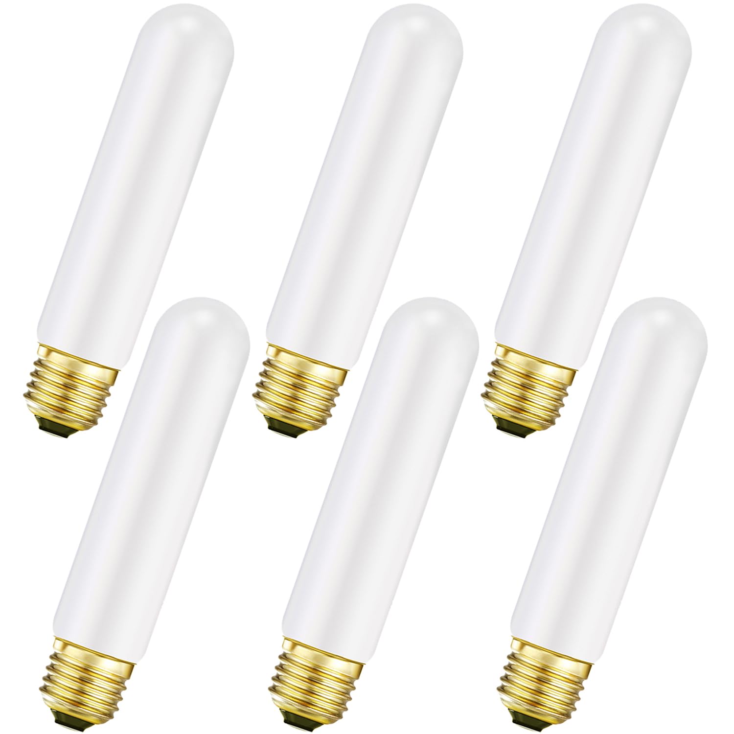 Te26 Led Light Bulb T10 6W 5.1Inch E26 Base Matt Opal Porcelain Dimmable Tubular Led Light Bulb,E26 Edison Bulb 6W Equal 60 Watt