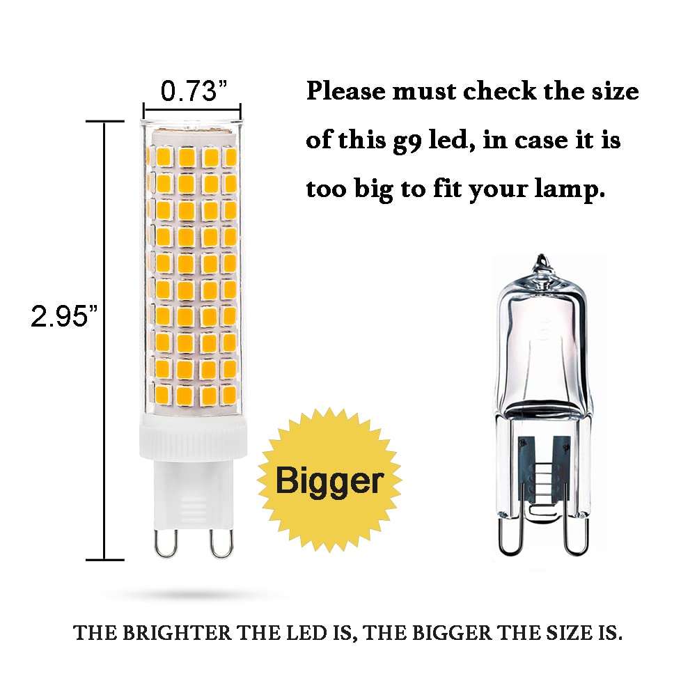 Yosenmi G9 LED Bulb 10W, 1200LM Warm White 3000K, Non-Dimmable, 5-Pack, Ceramic, G9-10W-WW