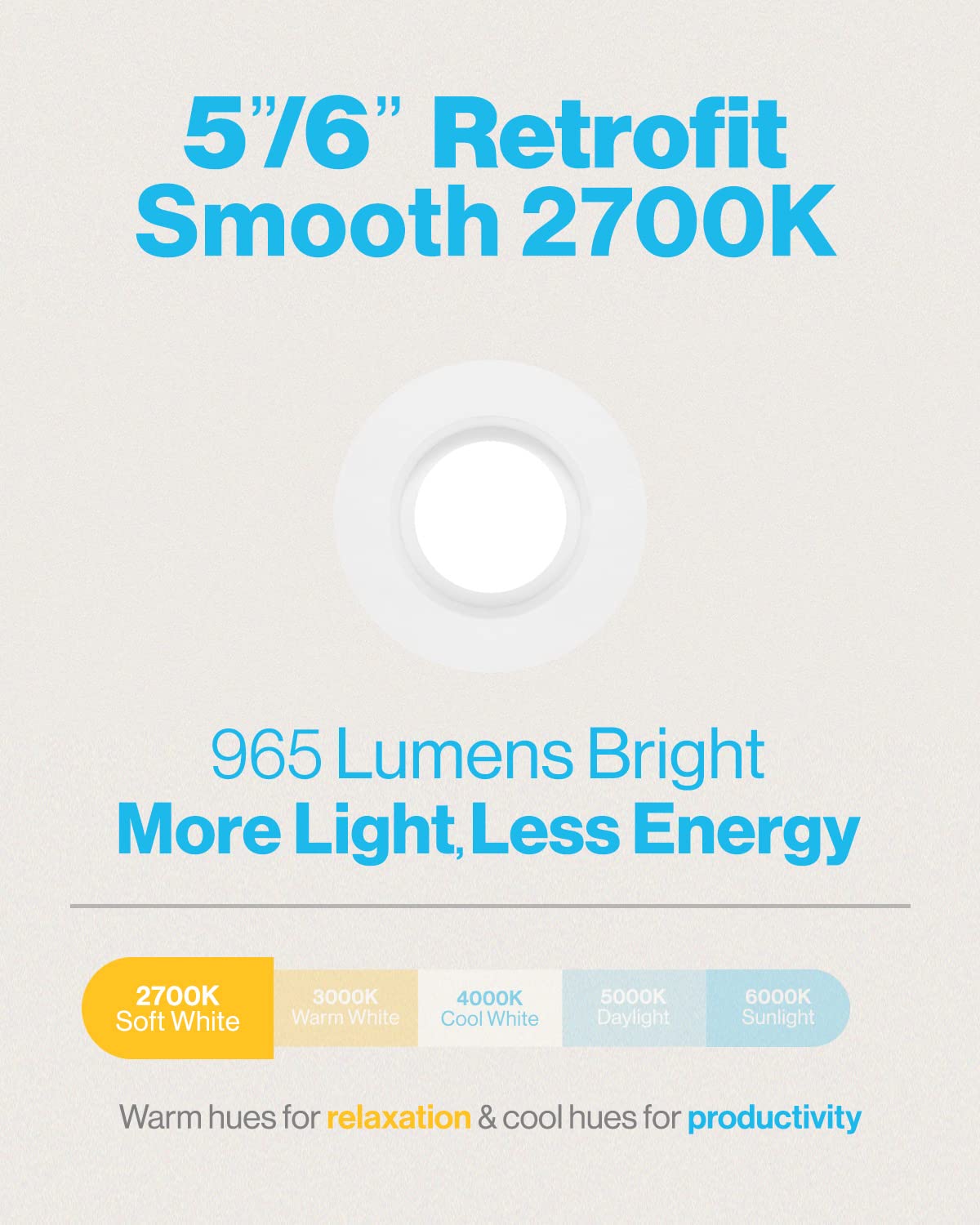 Sunco Lighting 16 Pack 5/6 Inch Led Can Lights Retrofit Recessed Lighting, Smooth Trim, Dimmable, 2700K Soft White, 13W=75W, 965 Lm, Damp Rated, Replacement Conversion Kit - Ul Energy Star Listed