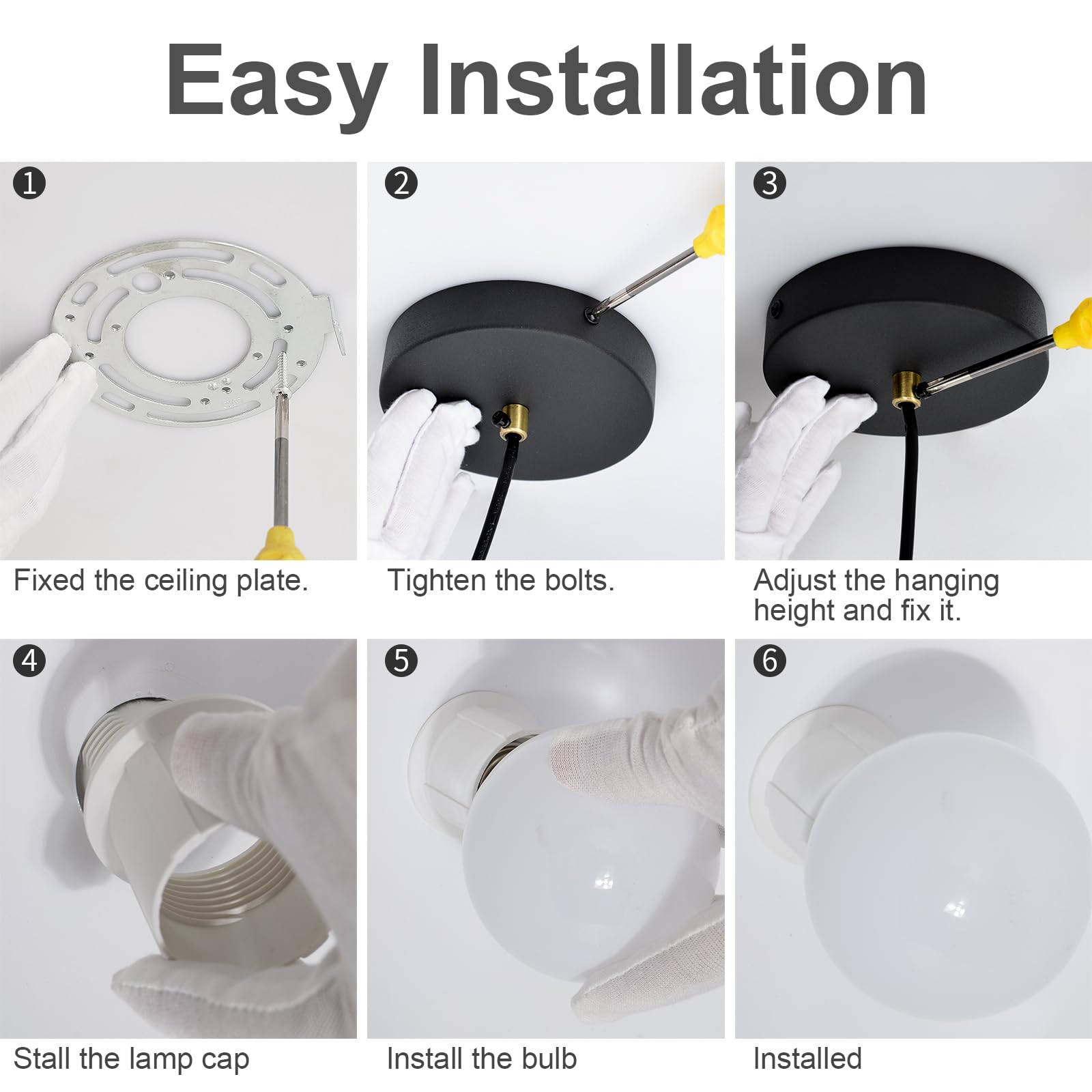 Yhanfengcy Vintage Industrial Black And White Iron Pendant Light,Hallway - Diameter 13.58 ''- Wire Length 78.74'',Copper Socket