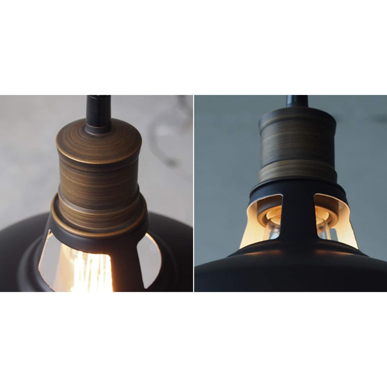 CLAXY Barn Pendant Light Black Metal with On/Off Switch 197in Cord, Model T2926DU-C