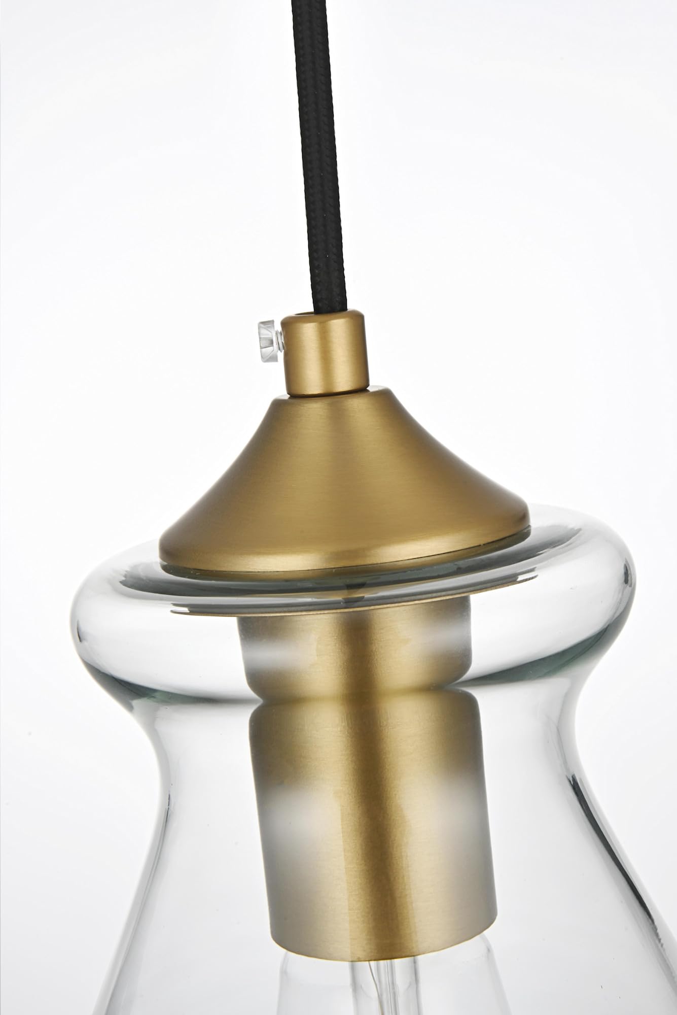 Living District Destry 3-Light Metal Pendant in Black and Clear