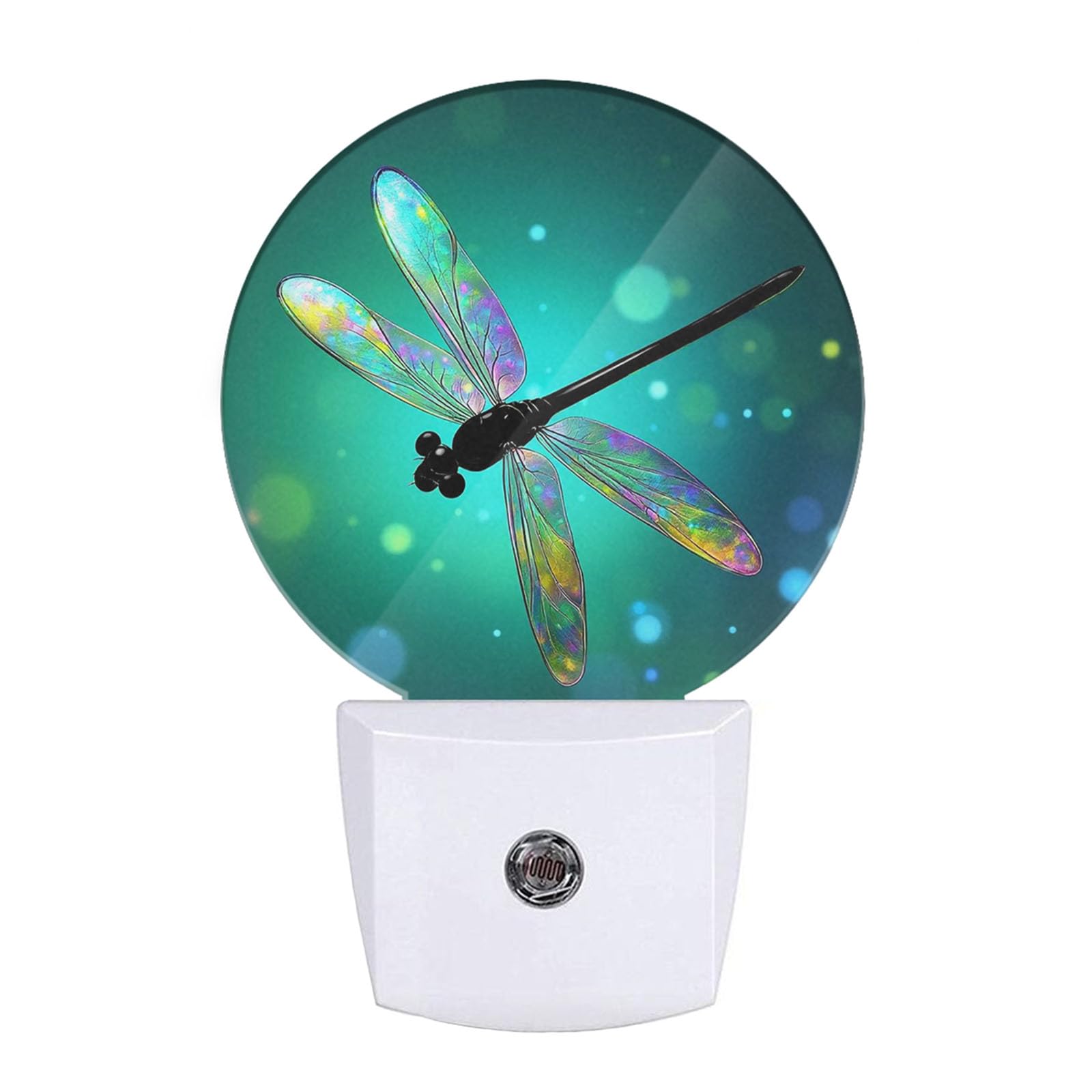 EKOBLA Dragonfly Night Light Fantasy Green Dragonfly Night Lights Plug into Wall for Boys Girls, Led Lamp for Stairway/Hallway/B