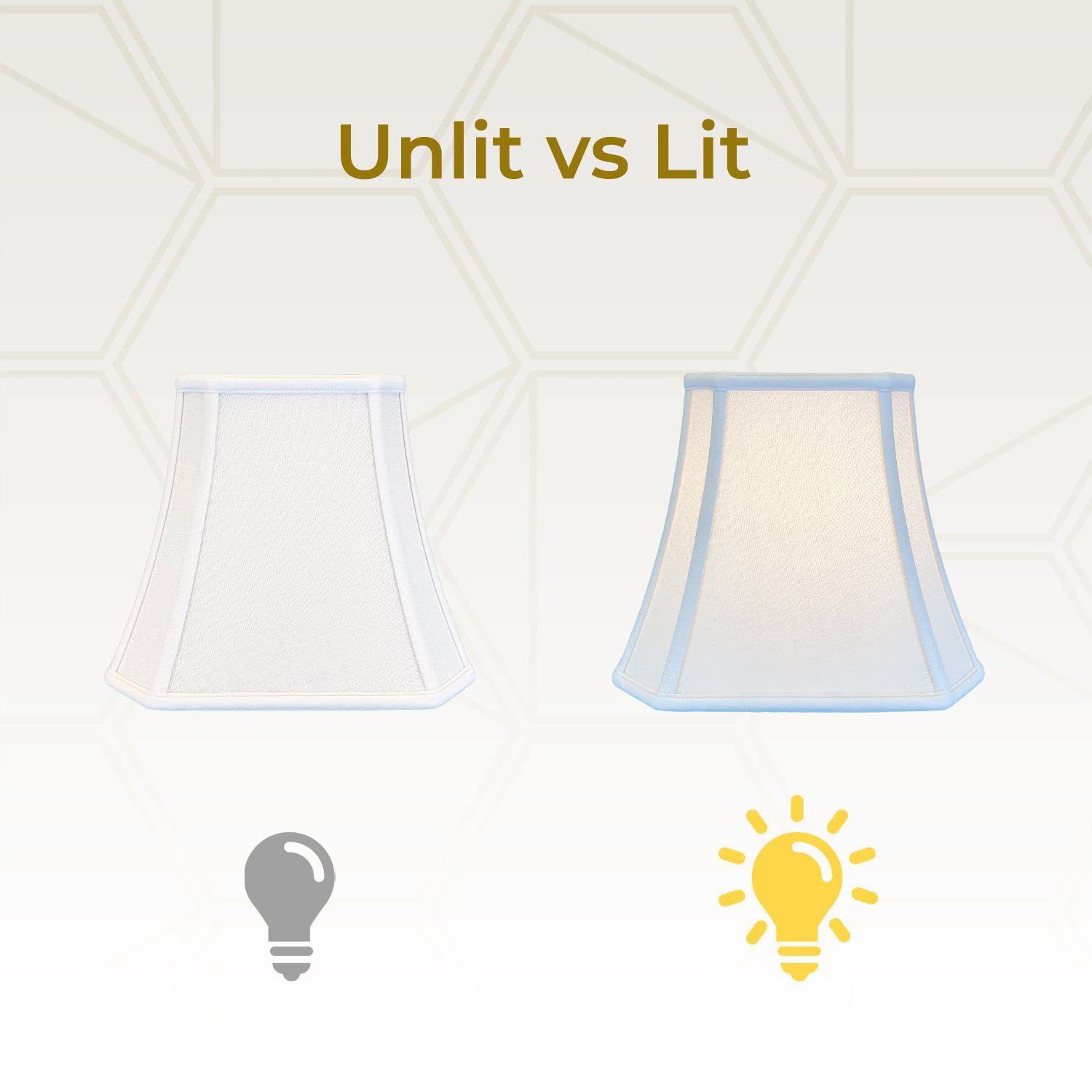 Royal Designs Square Cut Corner Bell Lamp Shade, Beige, 7.5 X 12 X 10.25